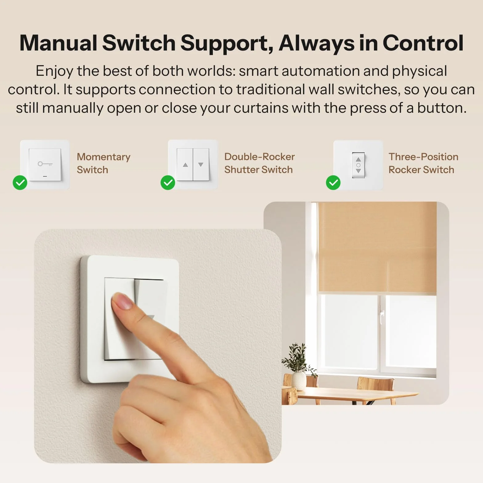 SONOFF Interruptor Zigbee para Persiana enrollable MINI-ZBRBS, Tamaño Mini, Control Porcentual, Repetidor Zigbee, Compatible con Alexa/Google Assistant/Home Assistant, Neutro Requerido, 1 Unidad