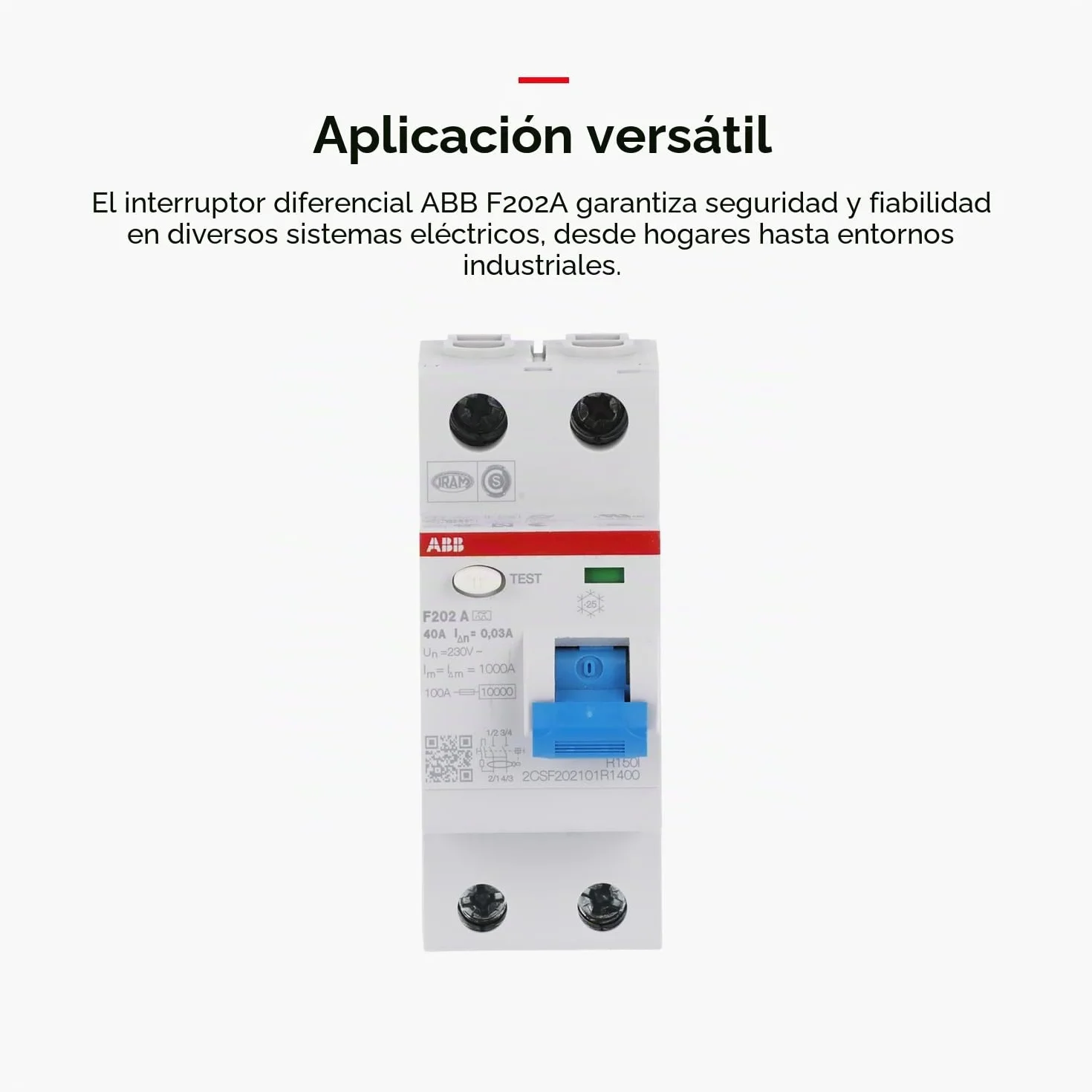 Abb F202A-40 0,03 interruptor de circuito de corriente residual 4 polos