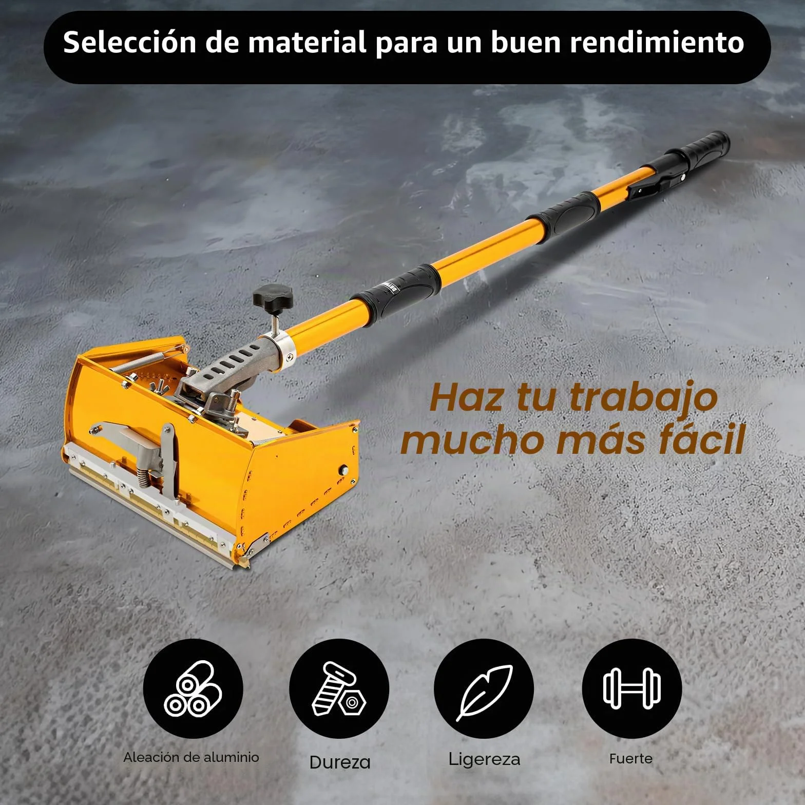 Herramientas de Acabado Planas Para Paneles de Yeso, 10'' Caja de Acabado Plana Profesional con Mango Ajustable de 90 a 150 cm, Ajustable en Polvo de Yeso, Herramienta de Procesamiento de Paneles de