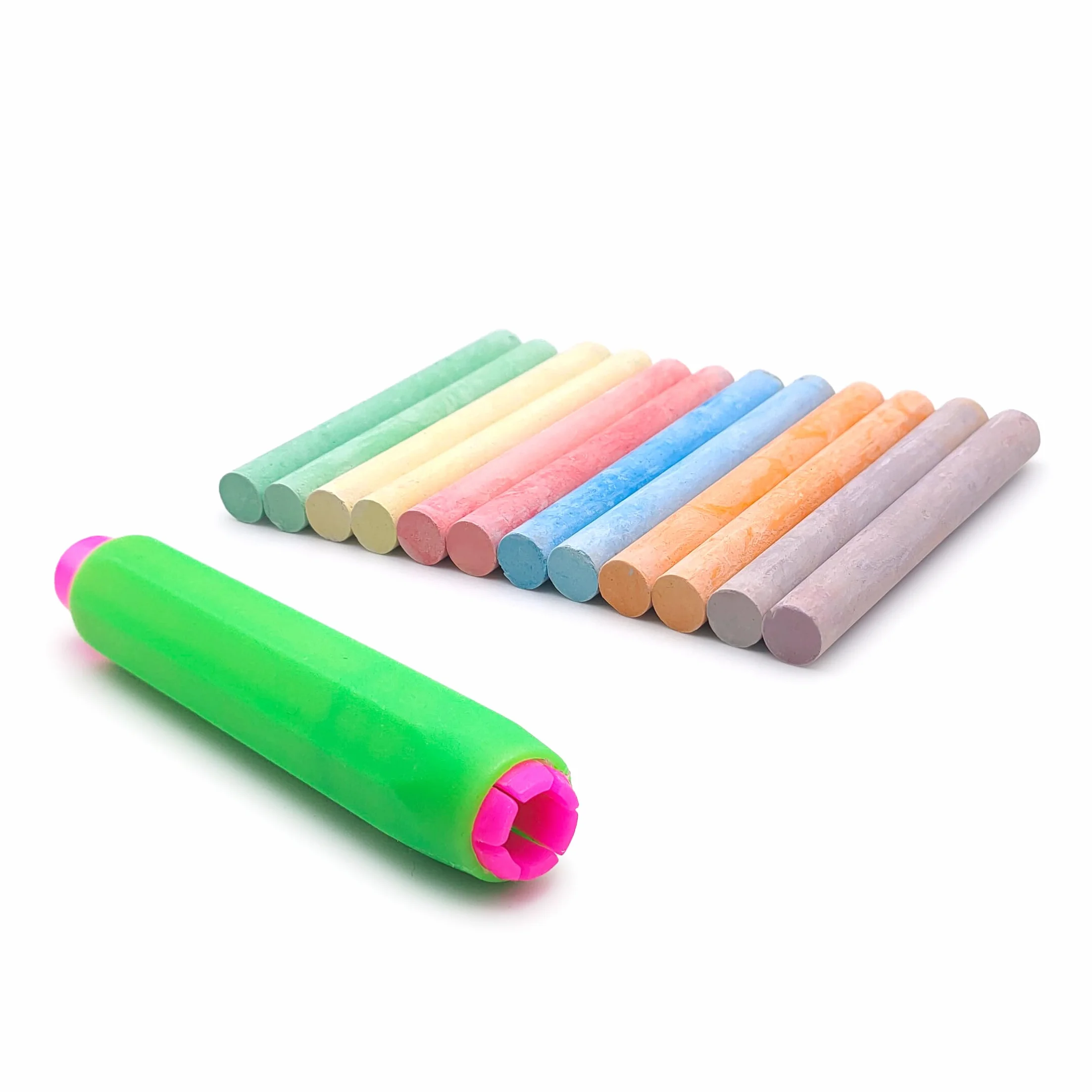 Juego de 12 tizas de colores con porta tizas ajustables para pizarra