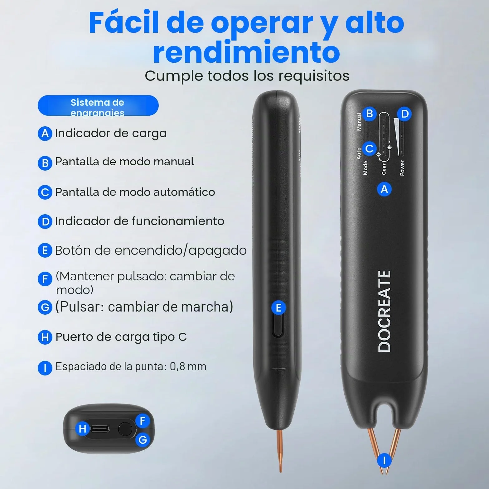 Soldadora de puntos con batería, soldador portátil de puntos, con modos automáticos y manuales, 99 velocidades ajustables para paquetes de baterías DIY, pantalla LED