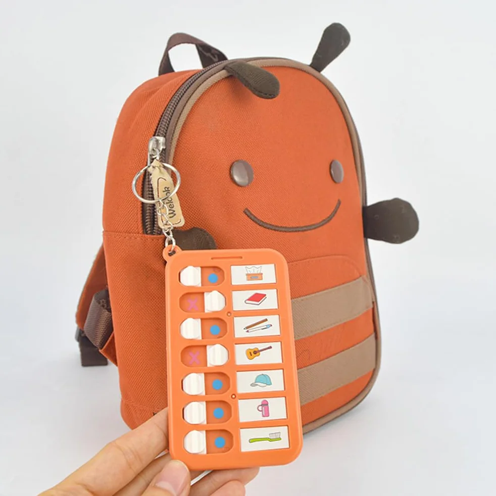 Set de 2 piezas agenda semanal para niños con lista de tareas pendientes y 10 pegatinas, tablero de rutinas, verde y naranja