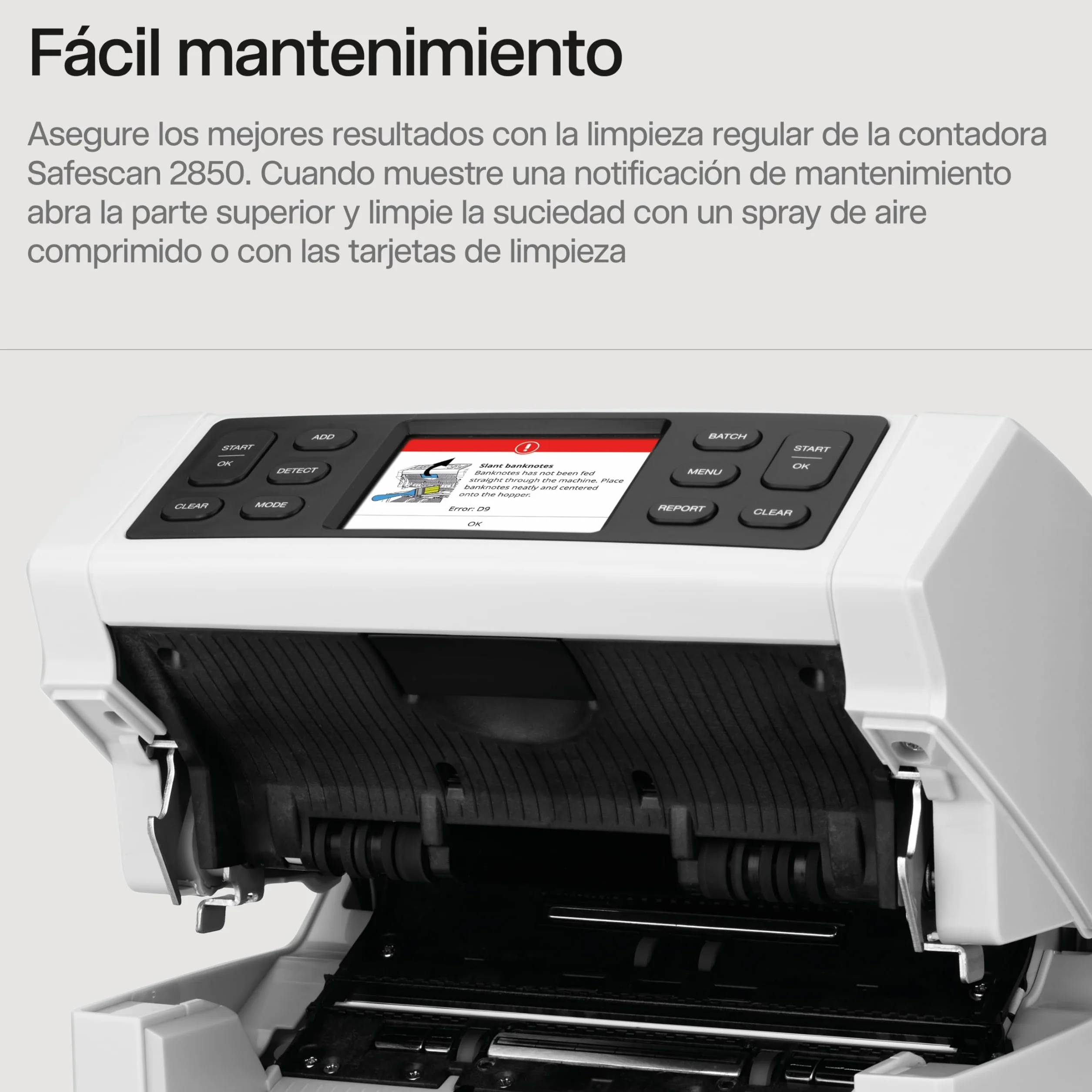 Safescan 2850 Contadora de billetes clasificados detectora de billetes falsos 3 puntos máquina contar billetes interfaz multilingüe