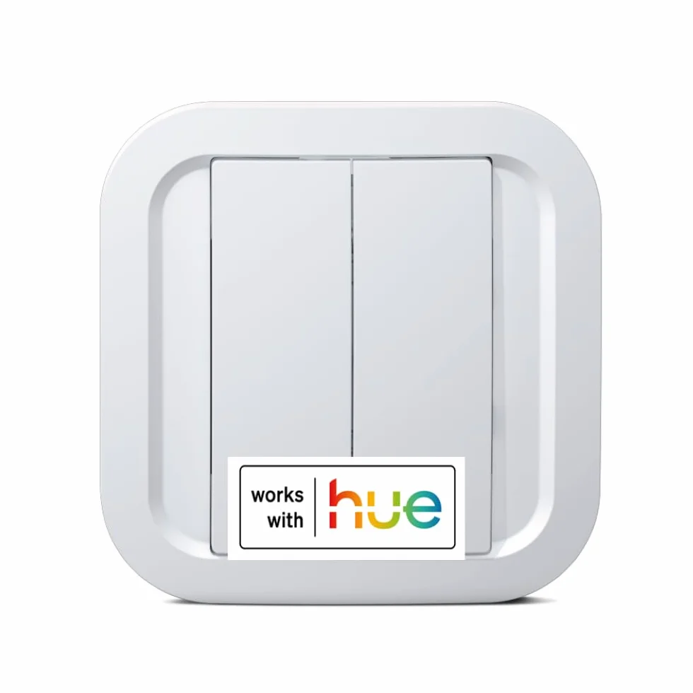 Nodon - Philips Hue Interruptor Inalambrico Sin Pilas Ni Batería - Zigbee | Interruptor Inteligente para Intensidad Luminosa - Instalación Rápida - Smart Switch Compatible con Bridge Philips Hue v2