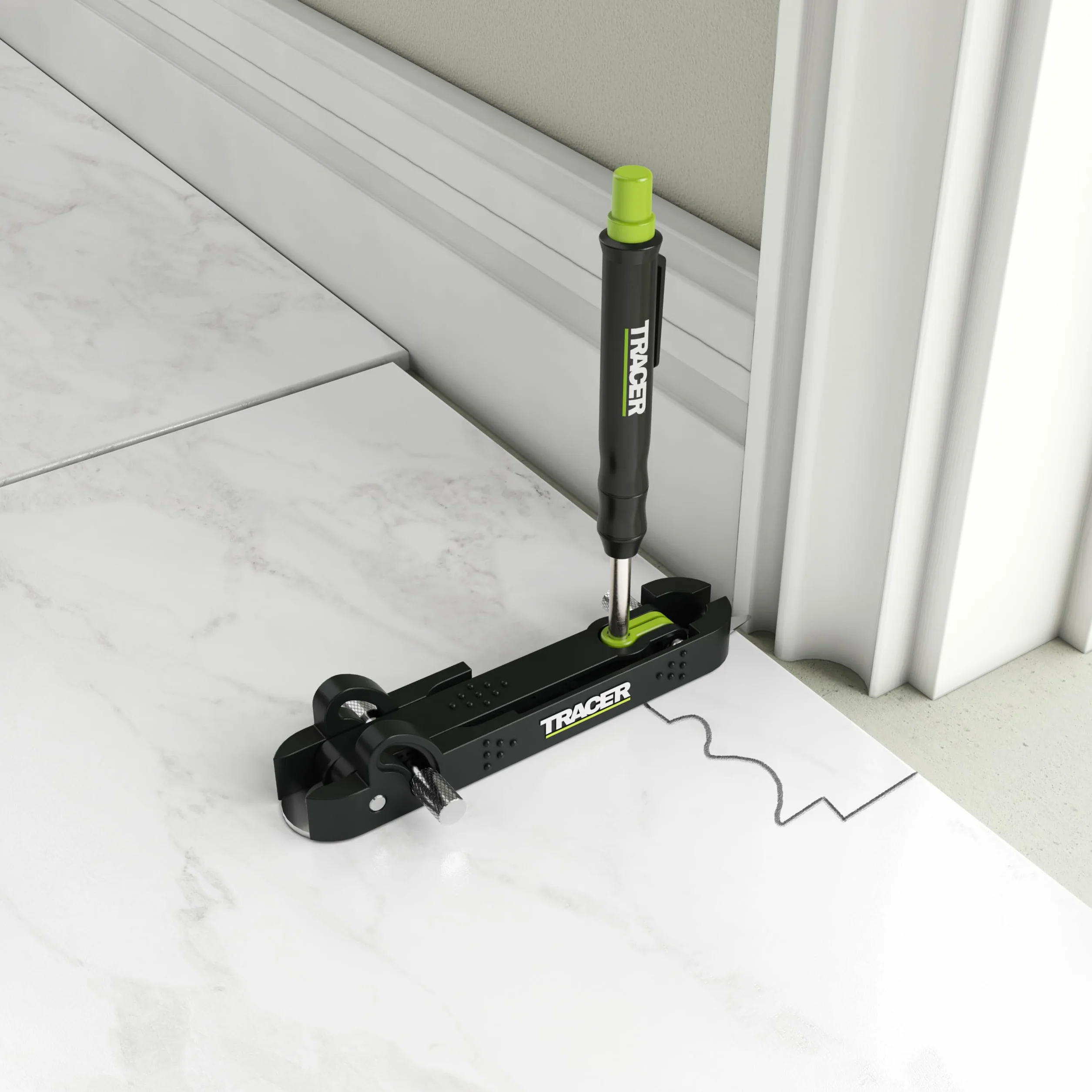 Tracer ProScribe APST2 | Herramienta de Trazado Multifunción con Gramil, Lápiz de Agujero Profundo y Estuche | +15 Aplicaciones | Carpinteros, Albañiles | Madera, Metal, Plástico
