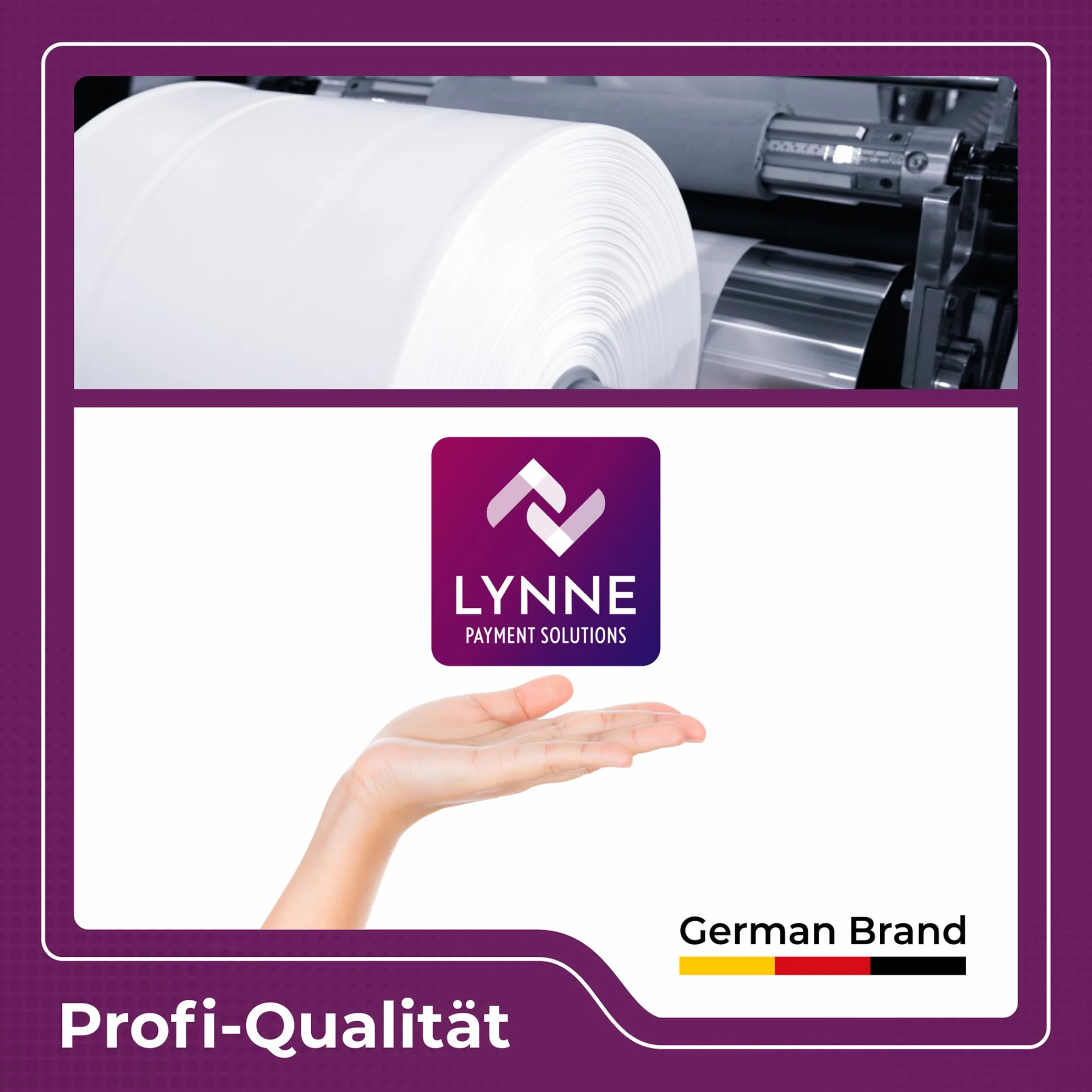 LYNNE - Rollos Papel Datafono Térmico 57x35x12mm para todos los TPV y las impresora térmica - Rollo papel térmico 57mm x 35mm x 14m - Ideal para máquinas de tarjetas de Crédito - Papel TPV [20x]