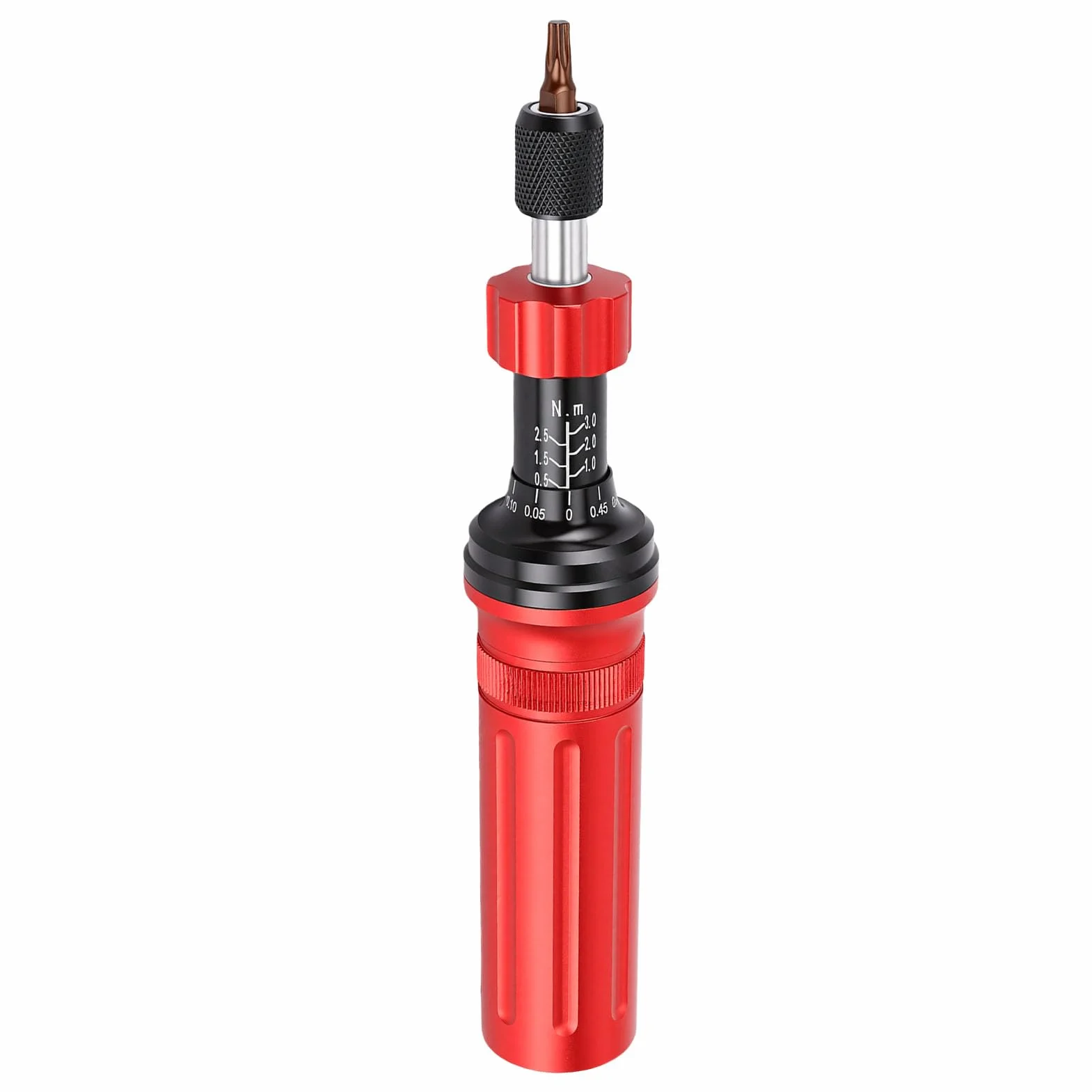 Buachois Juego de destornillador de torsión mecánico ajustable, 0.5-3N.m, con 19 puntas S2, para reparación de bicicletas y electrónica