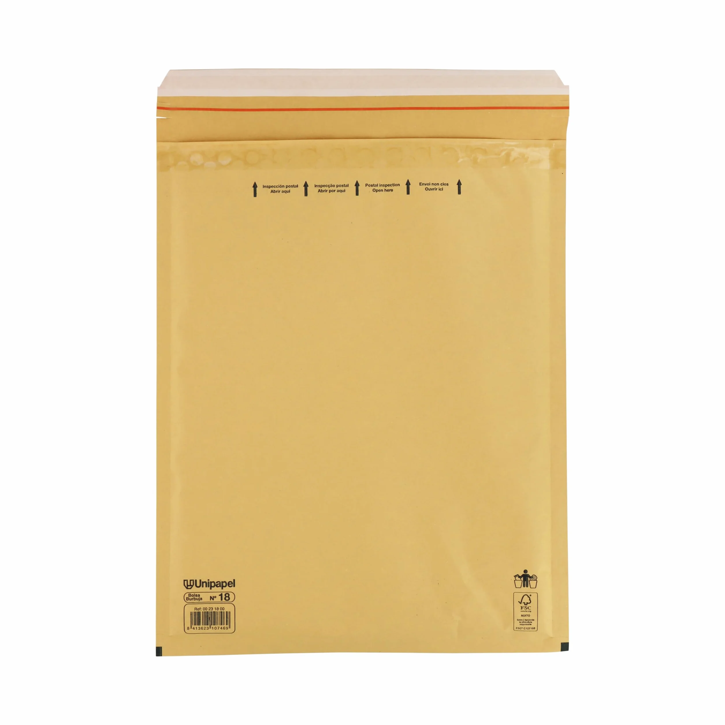 Sobres Acolchados Kraft con Papel de Burbujas Interior Nº 18 270x360mm Cierre Autoadhesivo Pack 10 Unidades FSC
