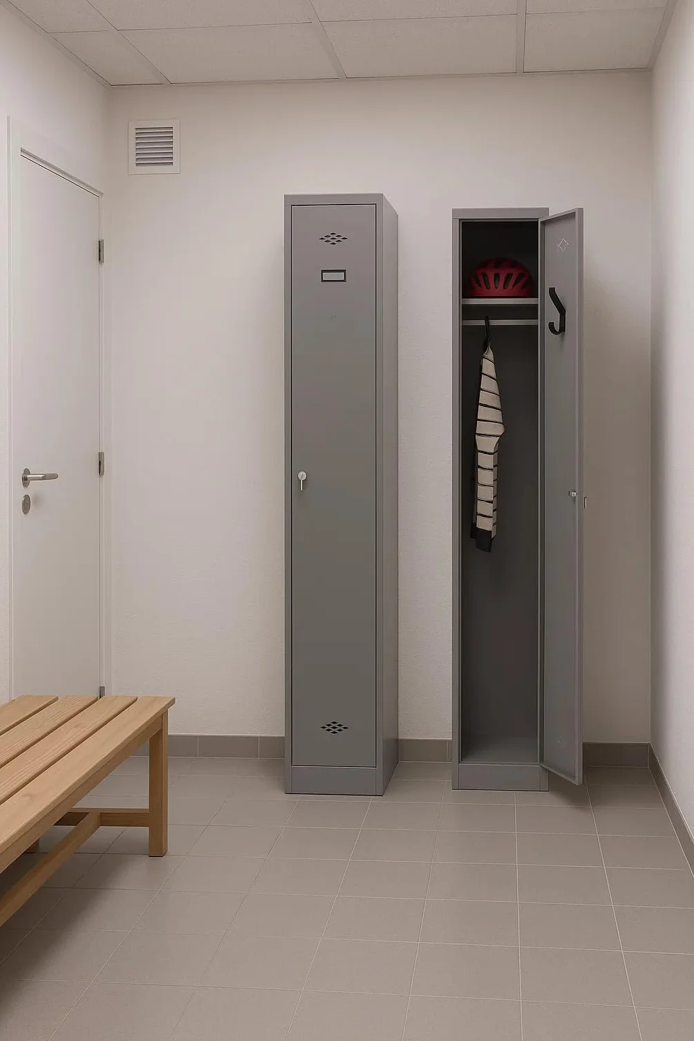 Spacio Taquilla Metalica 180cm Armario Metalico 8 Compartimentos 8 Puertas Cerradura Gris Ral 7035