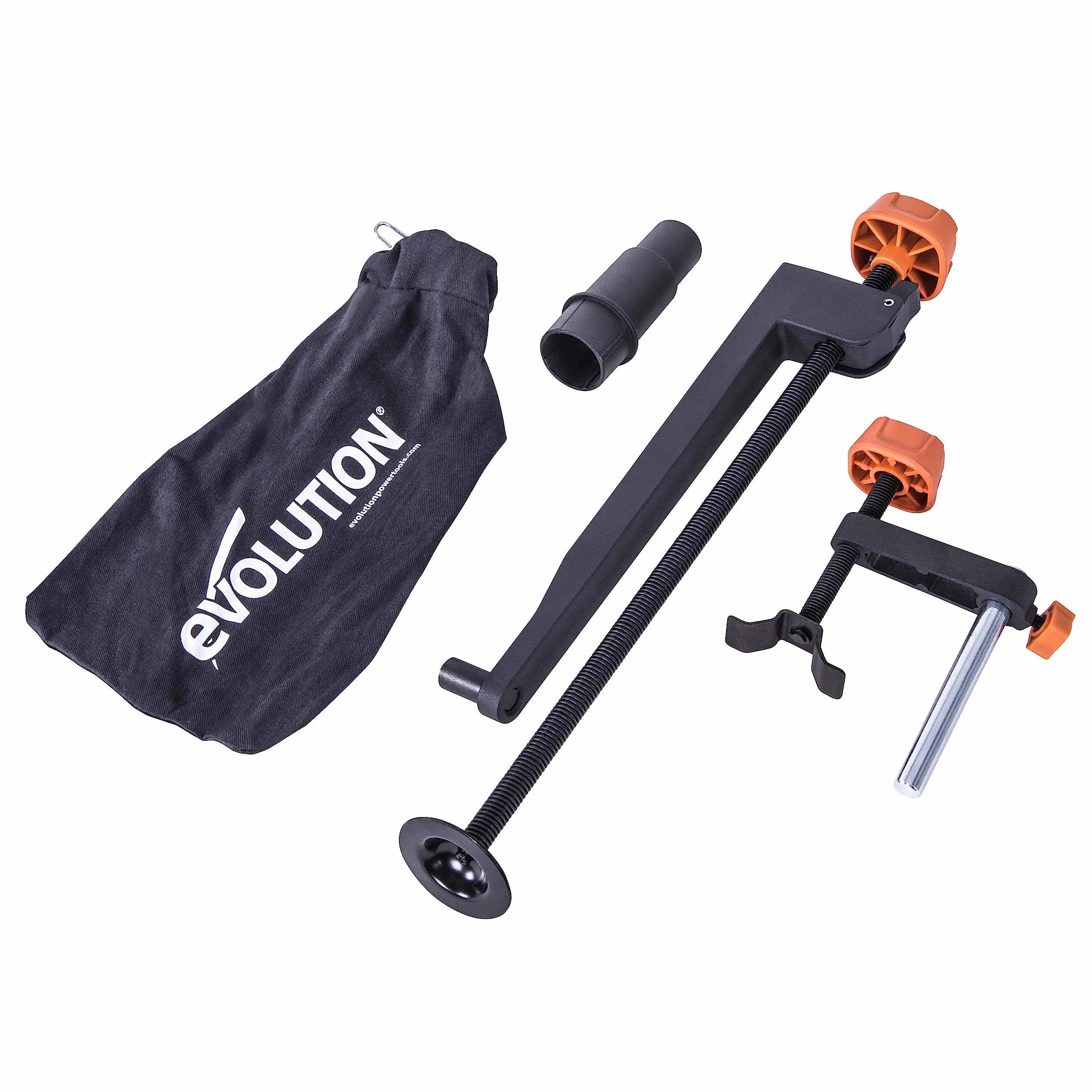 Evolution Power Tools R255SMS Pack accesorios sierra ingletadora 255 mm mordaza frontal superior saco captapolvo