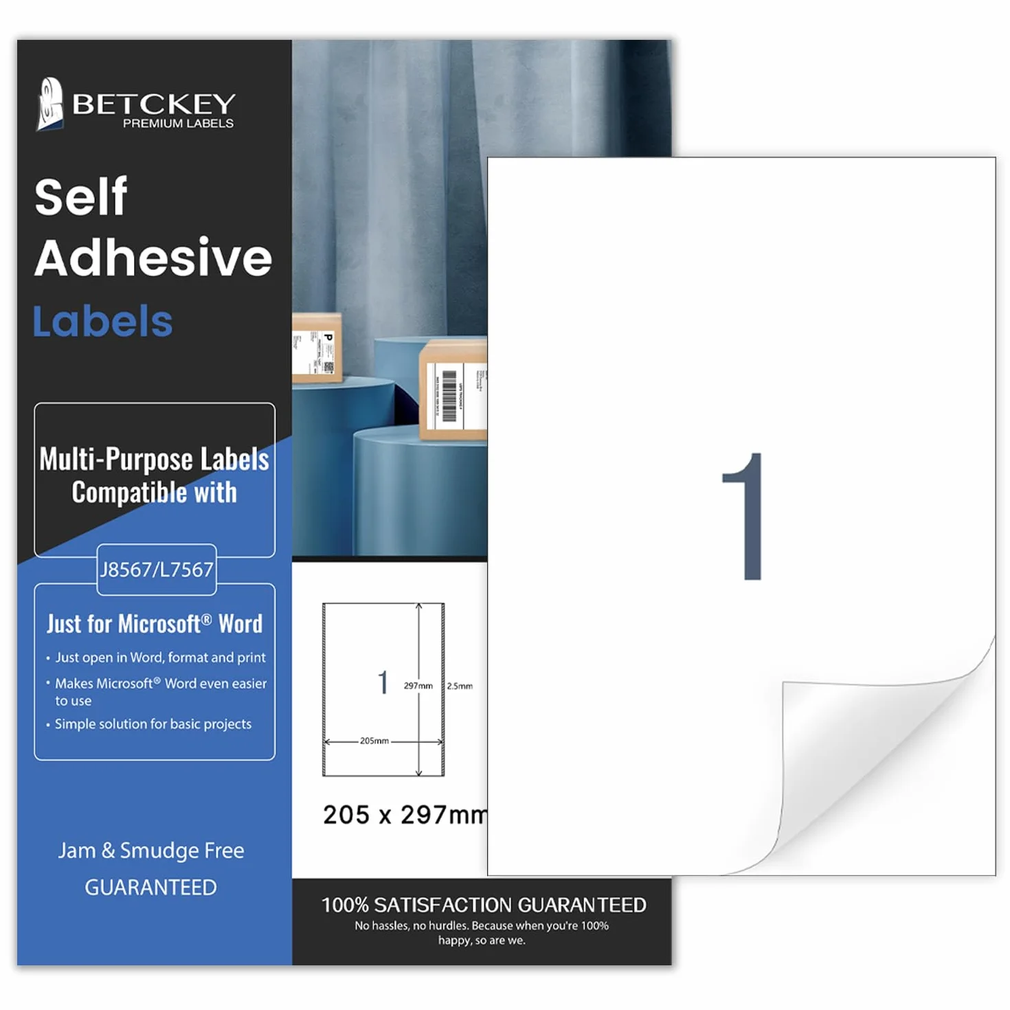 BETCKEY 100 Hojas Pegatinas A4 Etiquetas Autoadhesivas Imprimibles para Impresoras Inyección Tinta Láser
