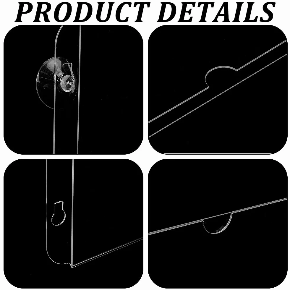 Arricraft 2 Soportes Acrílicos para Letreros de Ventana con Ventosas, 12.87x8.66 Pulgadas, Soporte Transparente para Señalización de Pared
