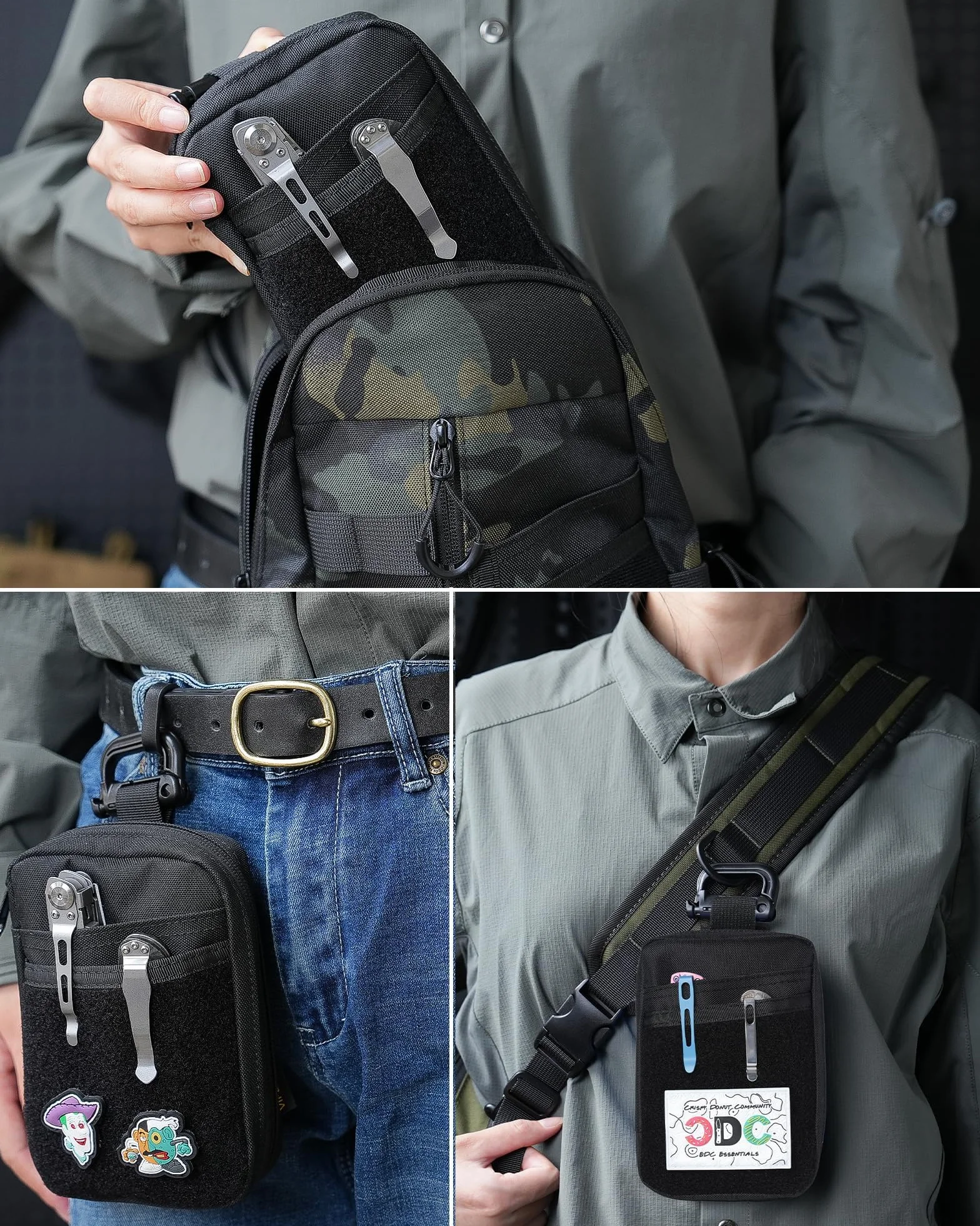 VIPERADE VE32 EDC Bolsa, Bolsa EDC con Cierrede Lazo, Bolsa Táctica, Organizador de Bolsillo Bolsa EDC, Bolsa Multiherramienta para Exteriores para Camping/Bushcraft/Viajes/Senderismo