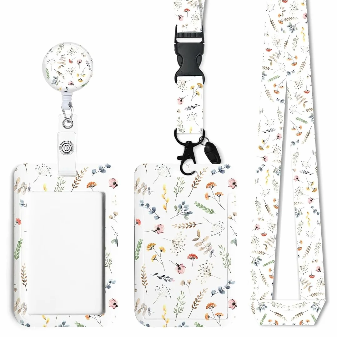 Lanyard con Tarjetero Colgante Retráctil Porta Tarjetas Identificativas para Oficina Enfermera Estudiante