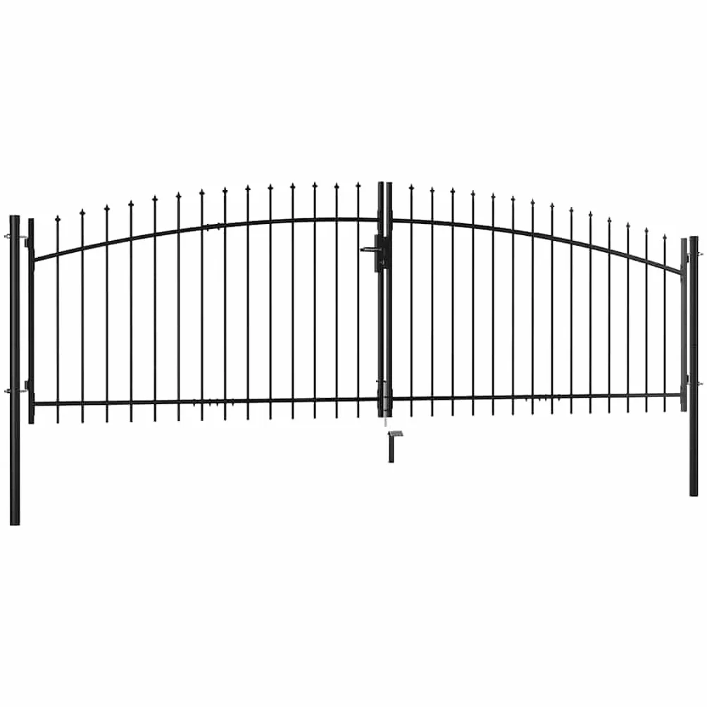 vidaXL Puerta Doble para Valla Woerden con Puntas de Lanza Hogar Huerto Piscina Porche Cancela Pórtico Portillo Portón Abertura Paso Bricolaje 400x149,5 cm