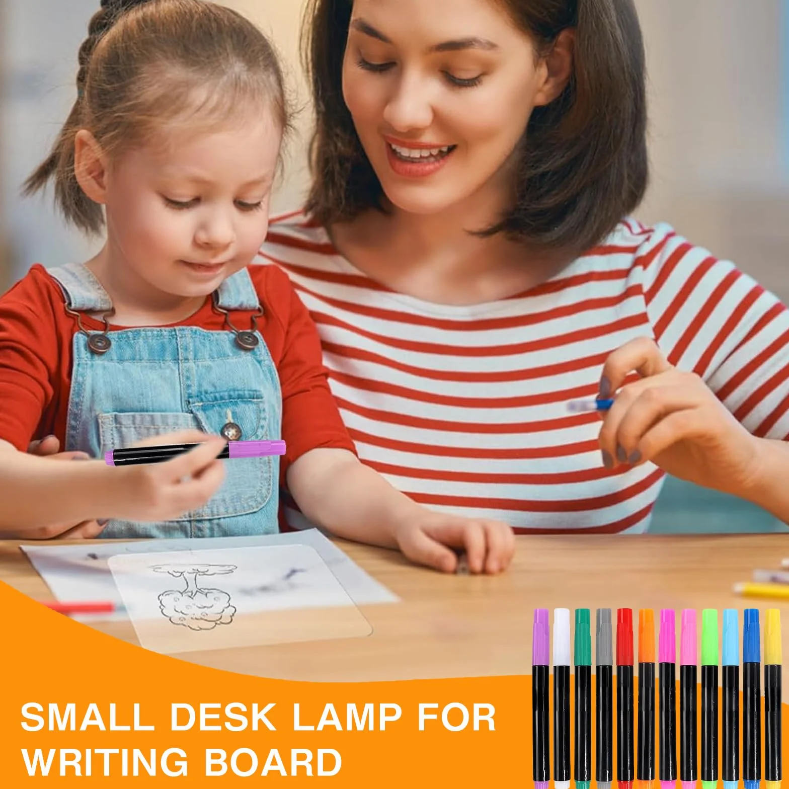 Tablero de Notas Acrílico Luminoso LED 35x25CM para Niños Oficina Escuela Café