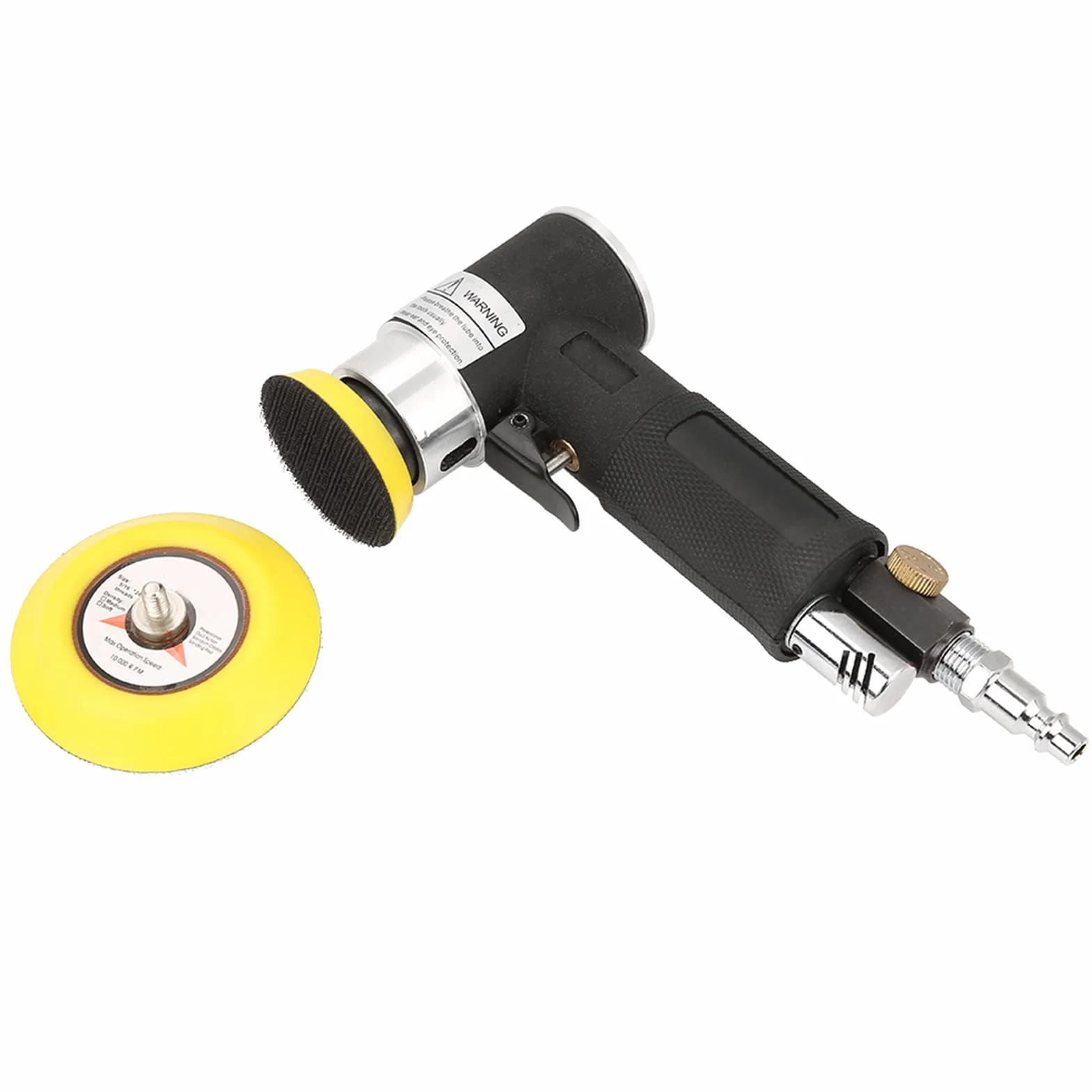 Mini Lijadora de ángulo de Aire, Aire Pulidora Neumática de 90° Mini Lijadora Neumática para Automóvil con Almohadilla de Lijado de 2 Pulgadas y 3 Pulgadas para Herramientas de lijado