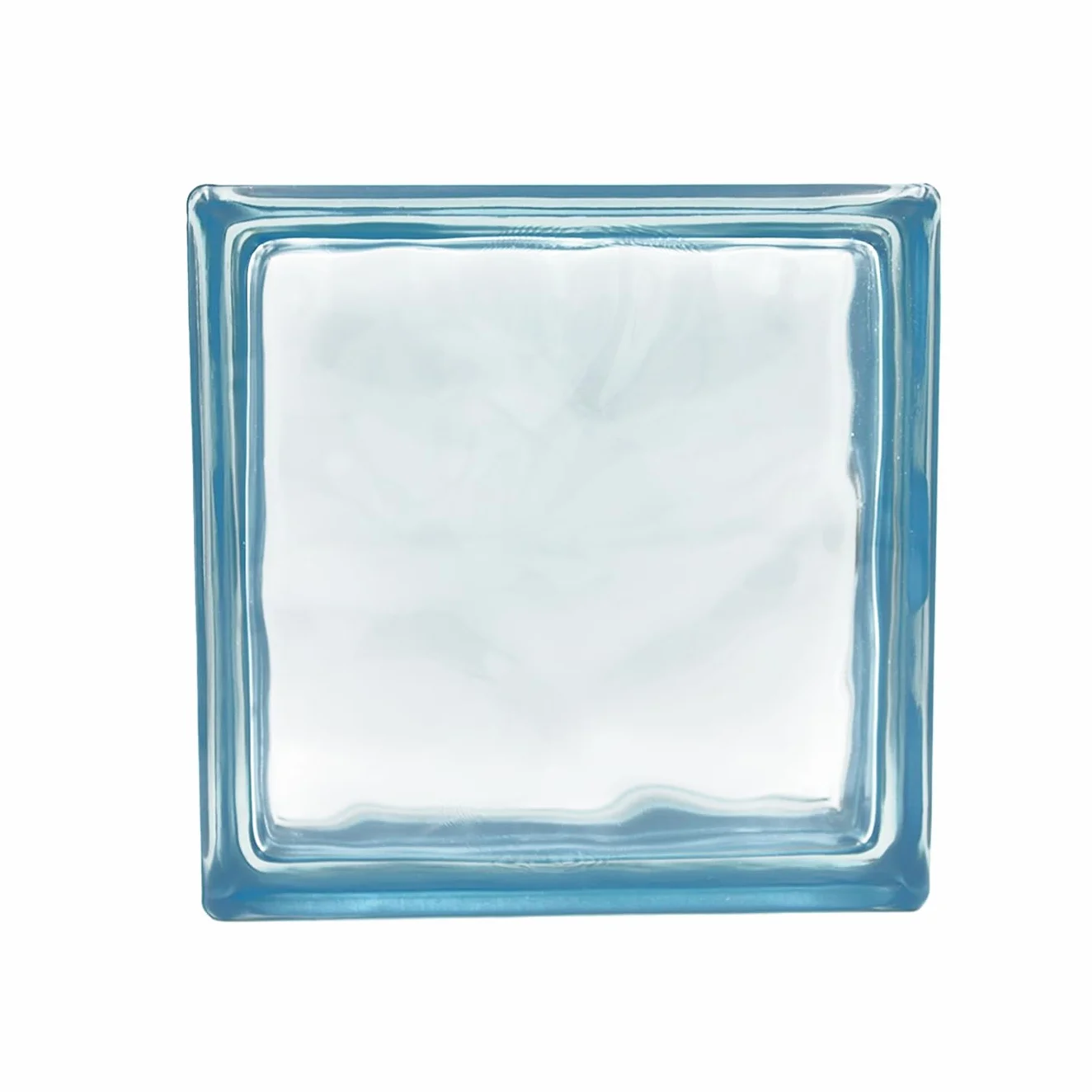 Bloque de vidrio Reflejos Ondulado color Indigo | cm 19x19x8 | Unidad de venta 1 caja de 6 pzas | Euro/pza. 5,50