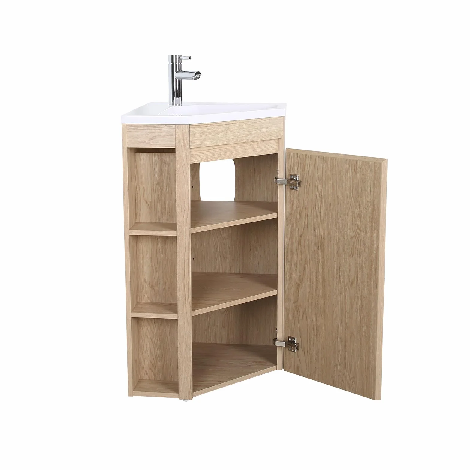 MOB-IN - Mueble bajo lavabo de esquina Sorrento sobre patas con lavabo y grifo