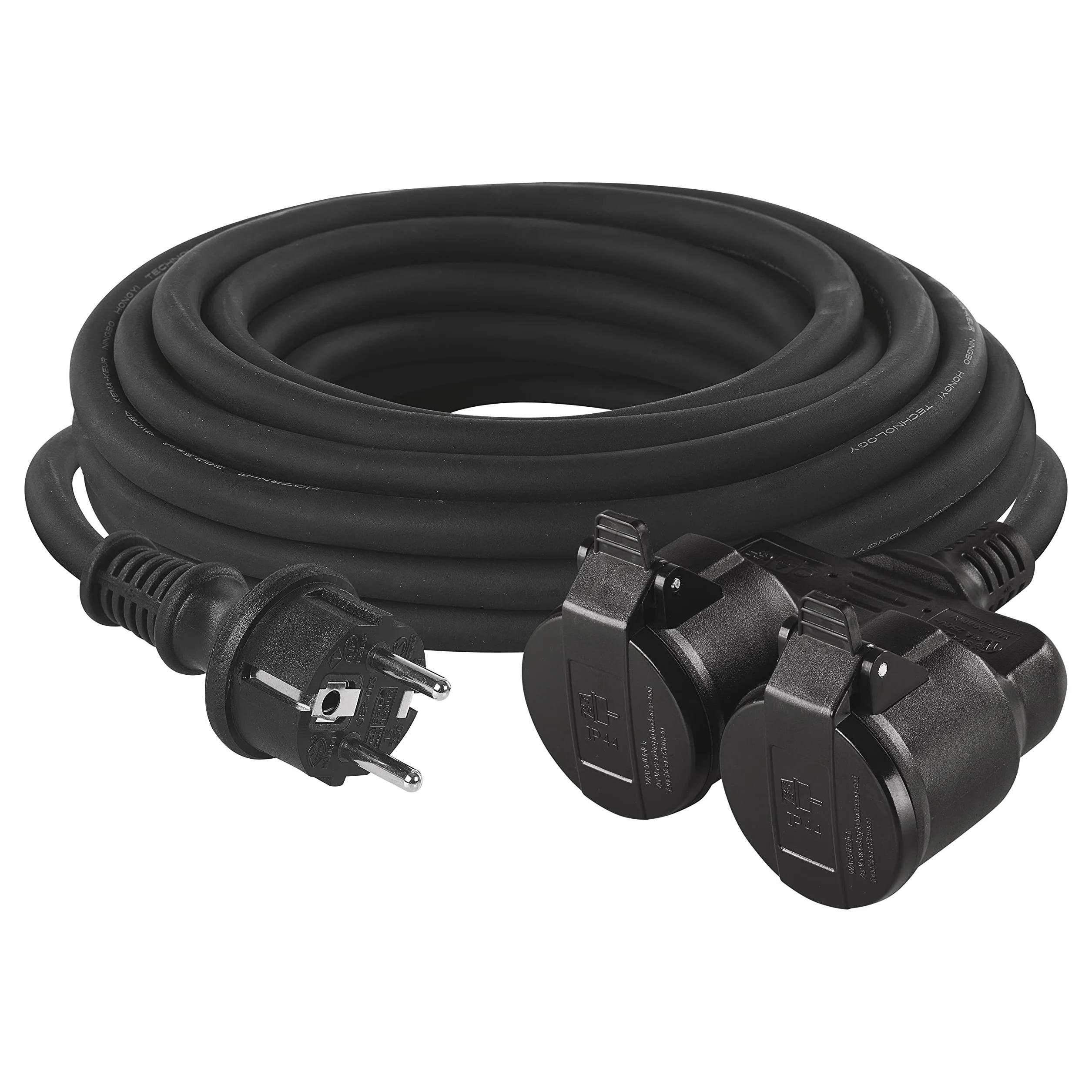 EMOS Przedłużacz IP44 20m 2xSchuko 230V 16A 3680W H05RR-F 3G 1.5mm² Czarny