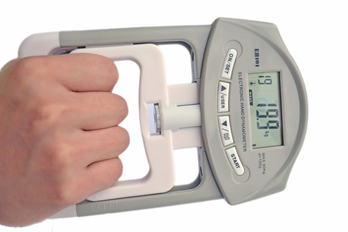 200Lb/90kg Dinamómetro Digital de mano fuerza de agarre Medición Meter Auto captura mano Grip de alimentación,potencia de agarre electrónico
