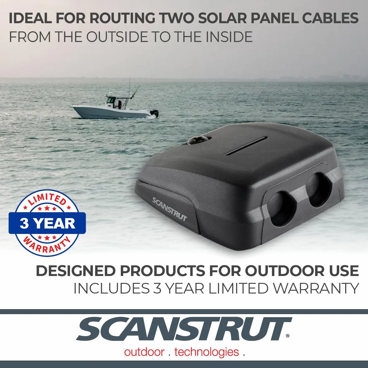 Scanstrut DS-HD10-BLK - Sello de Cable Horizontal Doble, Color Negro