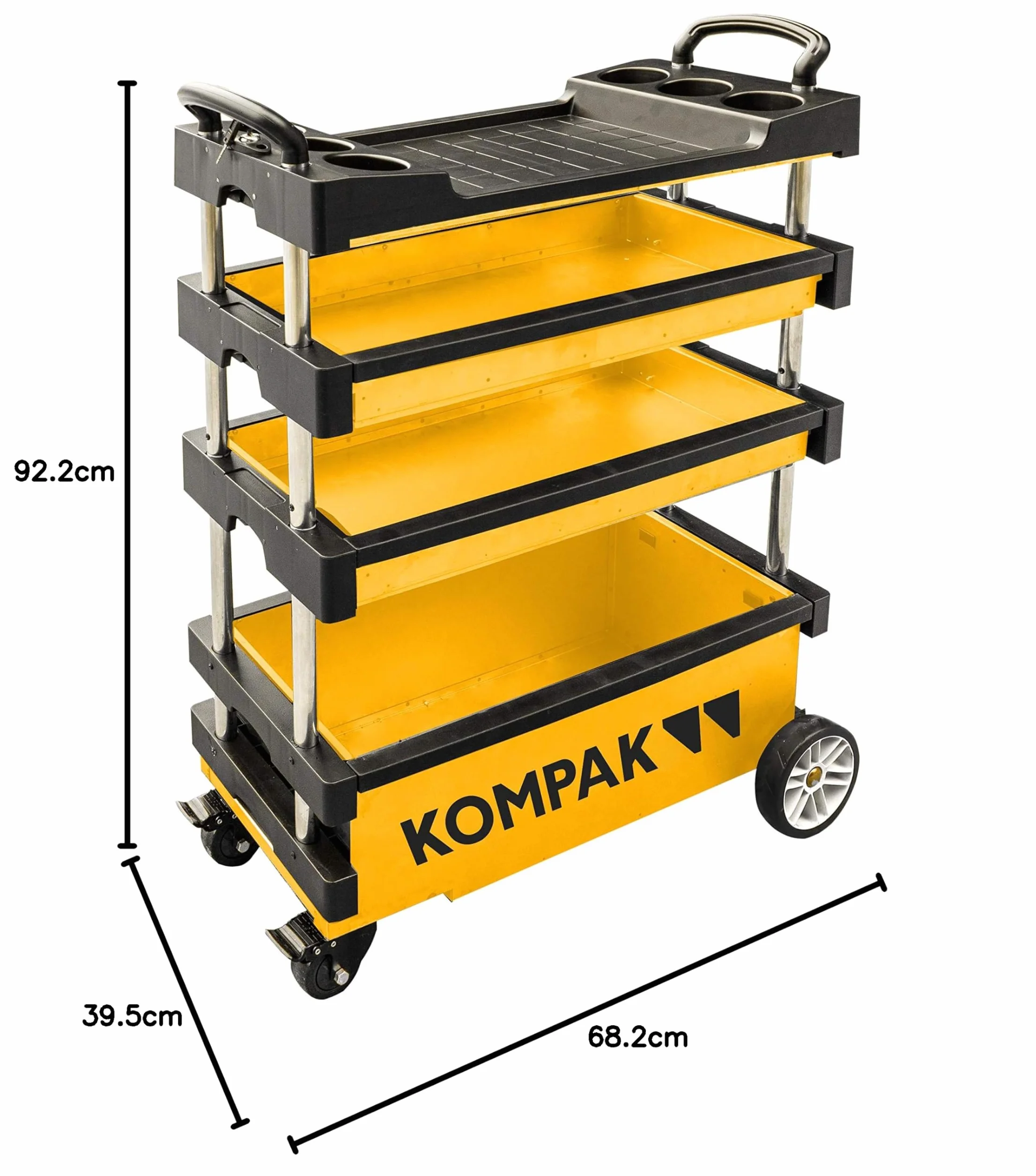Kompak KP-KT01 Carro para Herramientas Plegable Transportable, amarillo y negro