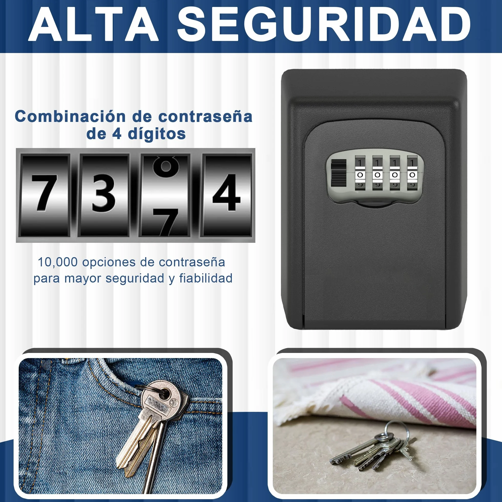 Caja de Seguridad para Llaves Impermeable Cajetin con Codigo para Exterior