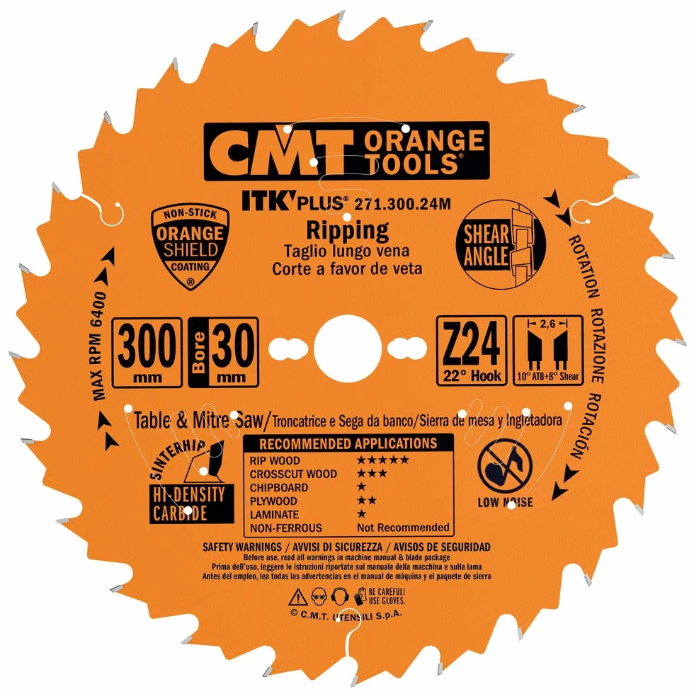 CMT 271.300.24M sierra circular (ultra itk) hw 300x2.6/1.8x30 z24 atb+s, Arancio