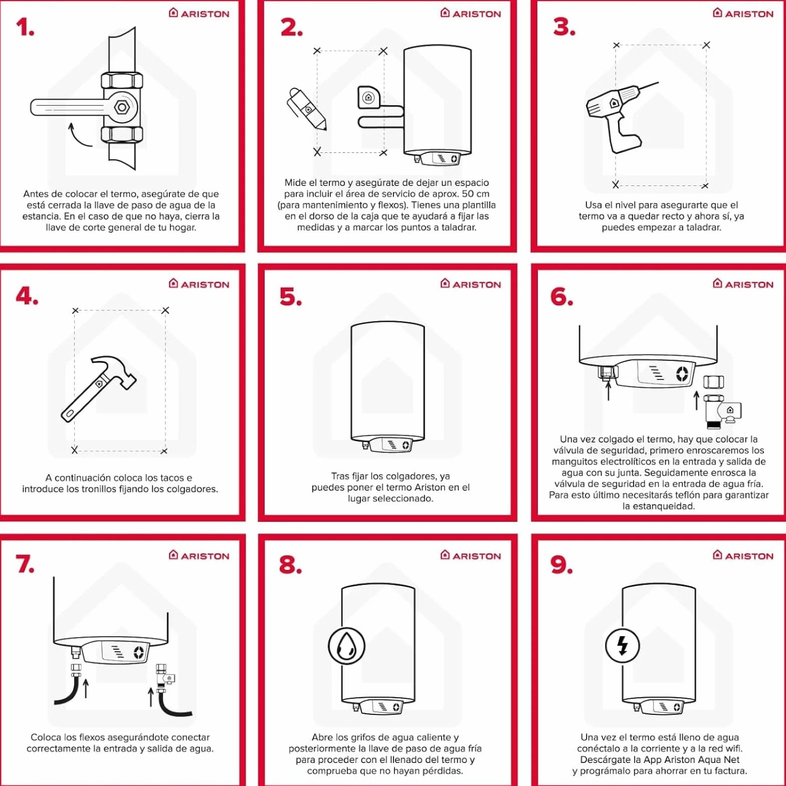 Ariston, Fleck Bon - Termo Eléctrico 50 Litros, Calentador de Agua Eléctrico Horizontal/Vertical Seguro y Eficiente 35.3x38x85.5cm, Calentadores para Instalación en España - Eficiencia B, Rango (A+/F)
