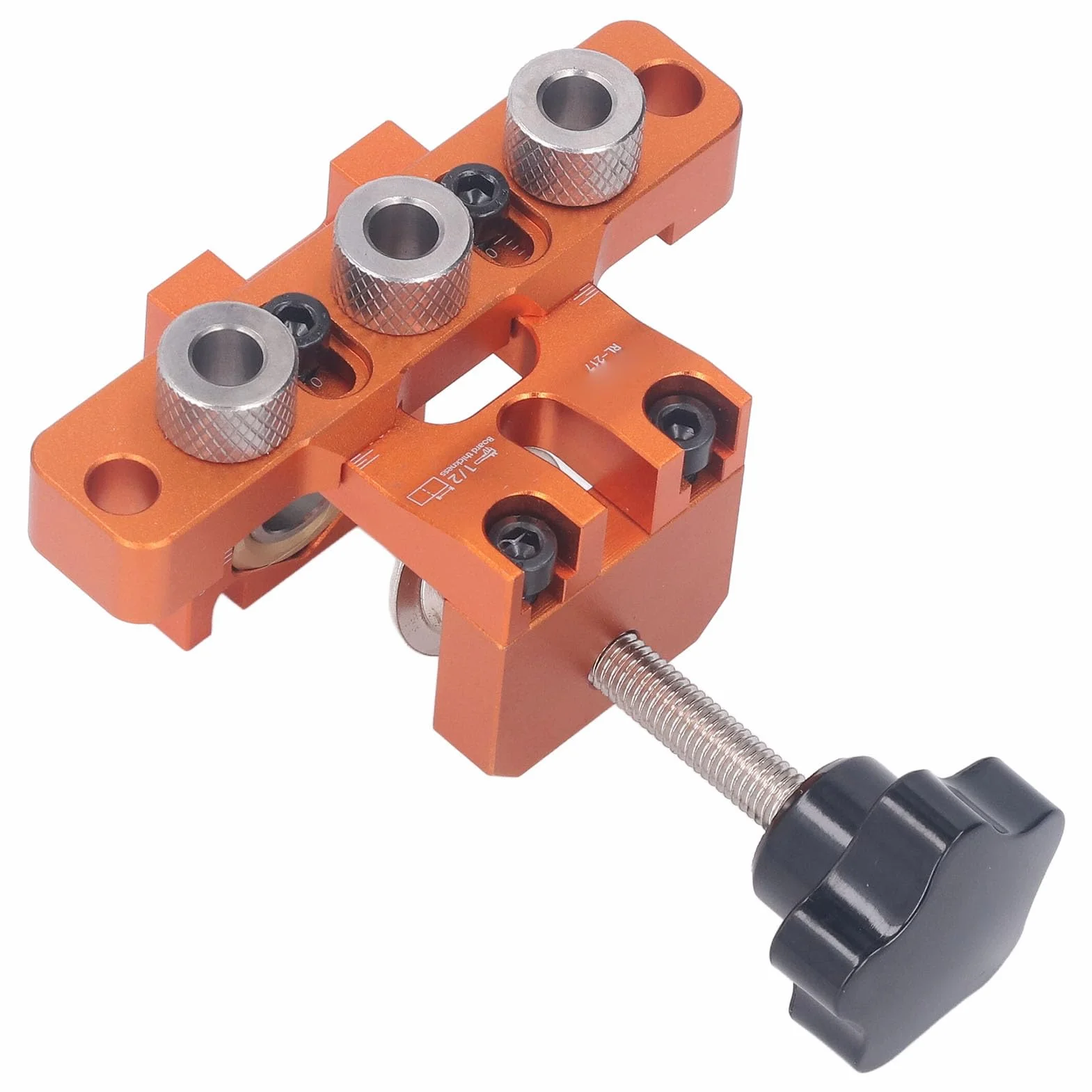 YWBL-WH Plantilla de Bisagra Oculta, Kit de Taladro para Clavijas de Aleación de Aluminio para Tableros de 10-25 Mm, Perforadora 3 en 1 con 4 Brocas, Herramienta de Instalación de Puertas para