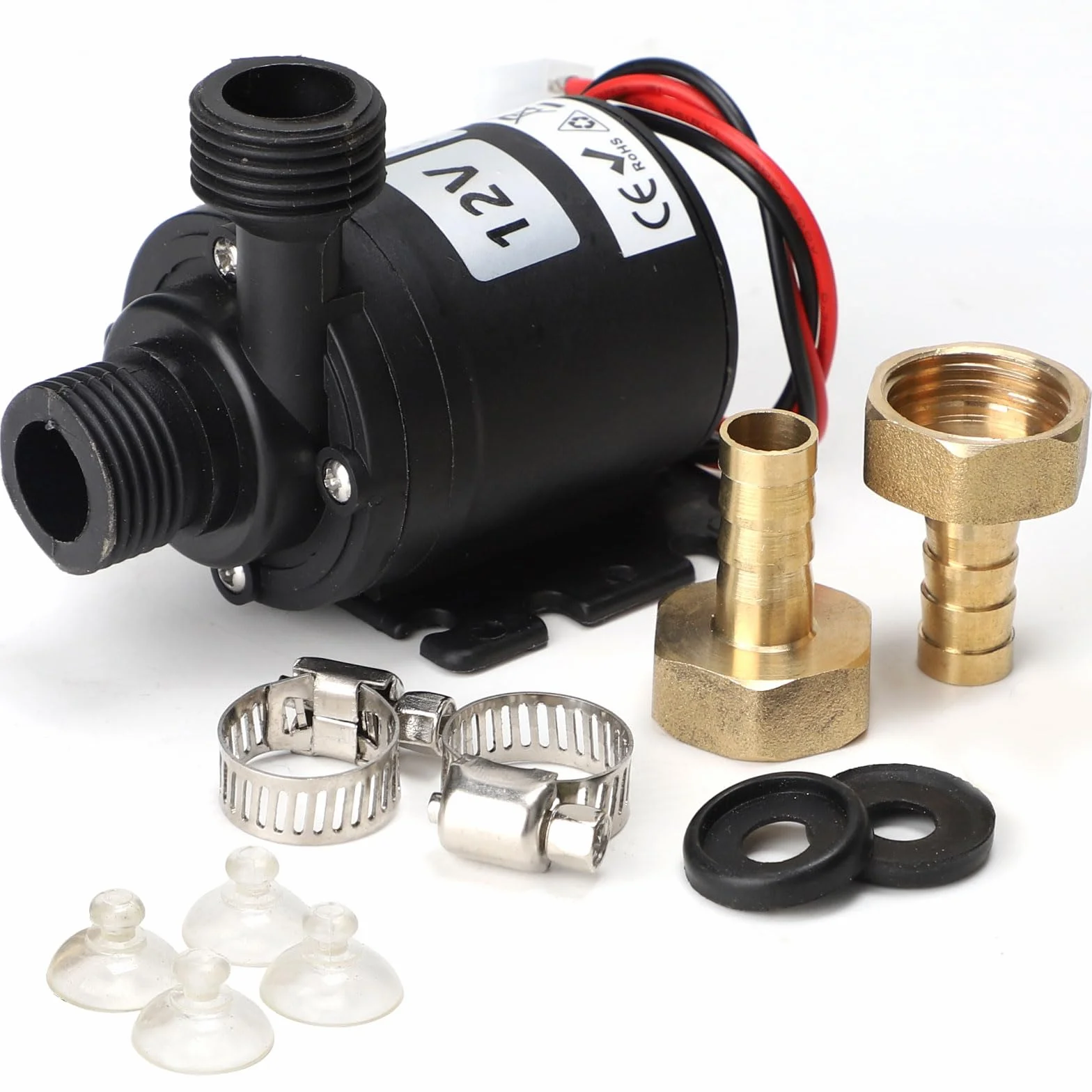 SWAWIS Bomba Sumergible para Pozo DC 12V 19W 800L/H Bomba de Cerámica Núcleo