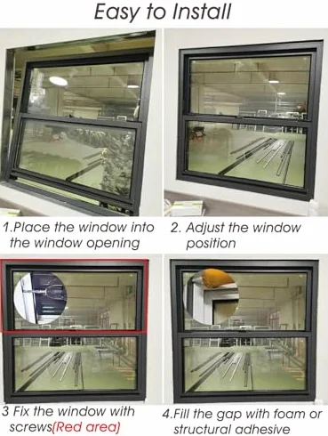 Ventana de ventilación transparente deslizante vertical grande de aluminio para cobertizos, gallineros, invernaderos y restaurantes, 60 x 88 cm