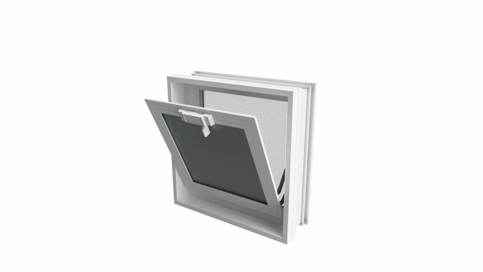 Ventana de ventilación para insertar en una pared de bloques de vidrio, ladrillo u hormigon | Dimensiones cm 30x30x10 | Sustituye 1 bloques de vidrio de 30x30x10 cm. | Unidad de venta 1 ventana