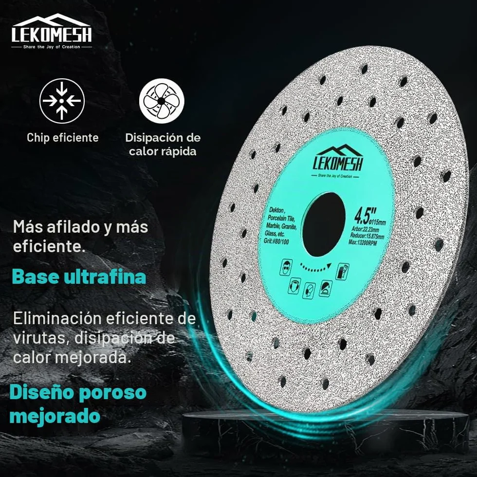 Disco diamante 115 - hojas de corte para vidrio (5 piezas), hojas de corte para granito, muelas de diamante para losas, piedra, azulejos, mármol, granito, hojas de sierra de diamante para vidrio