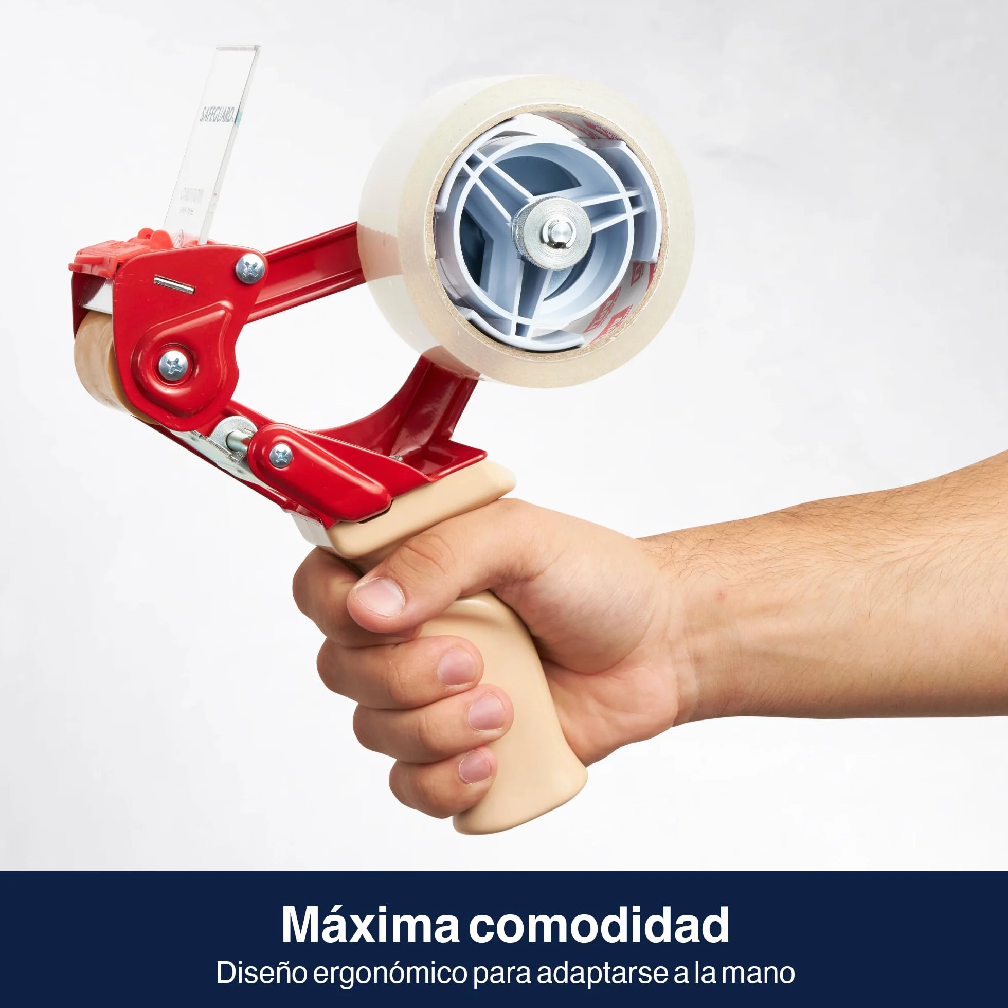 Precifilm Dispensador de Cinta Adhesiva Precintadora Manual 50 mm Metal Roja