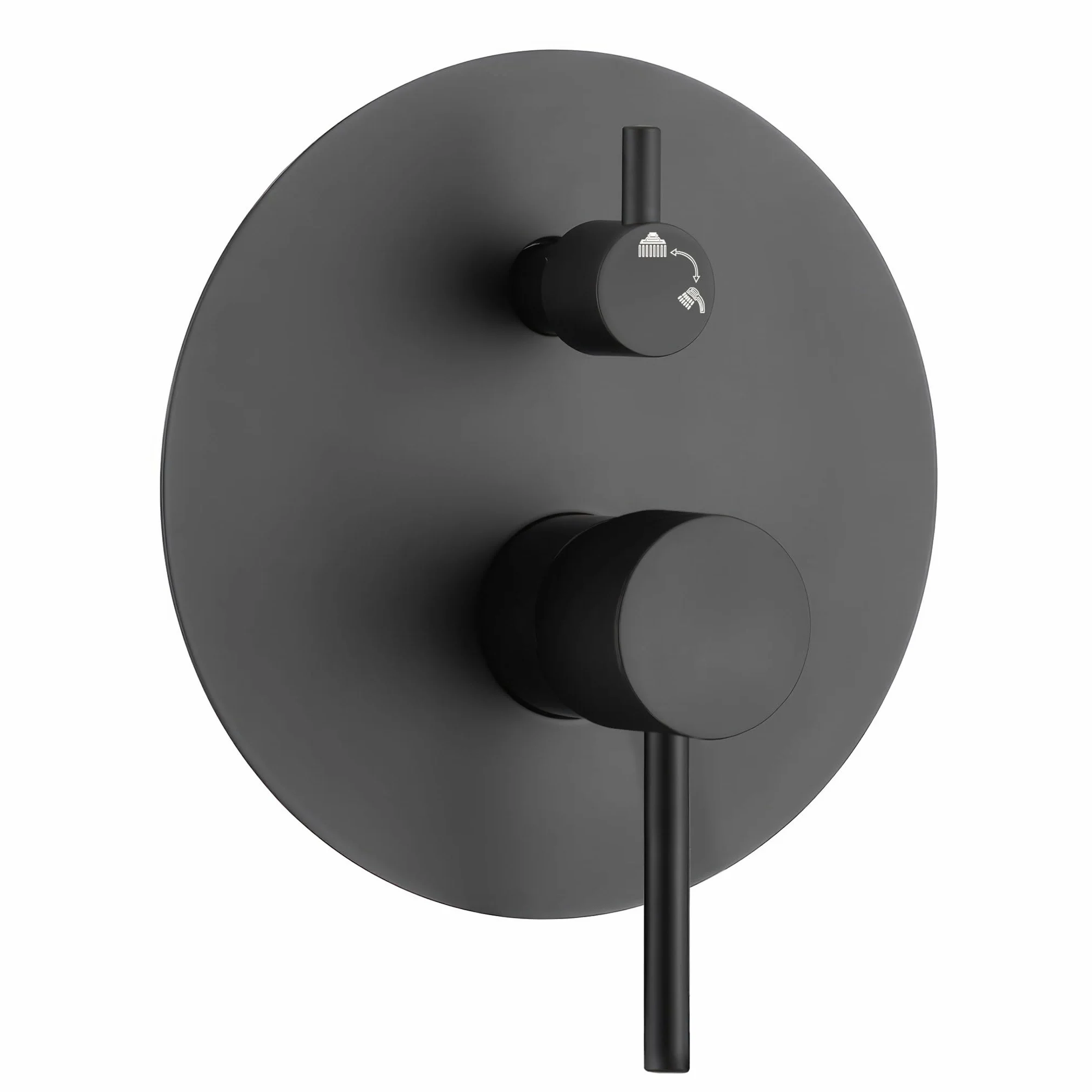 VALAZ bateria empotrada monomando redonda a pared Negro mate Serie Cenia z rociador deszczownica 20cm