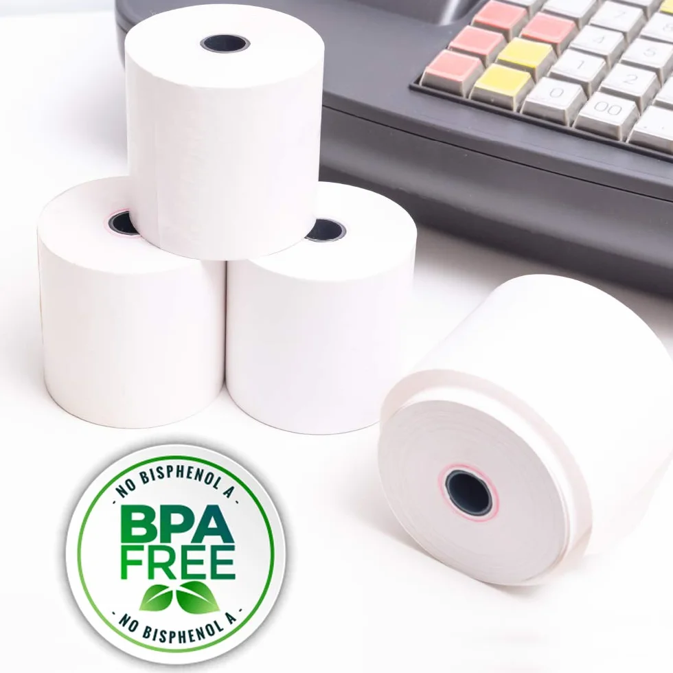 Rollos Papel Térmico 80x80x12 mm para Sumadora Impresora TPV, Sin Bisphenol A (8 unidades)