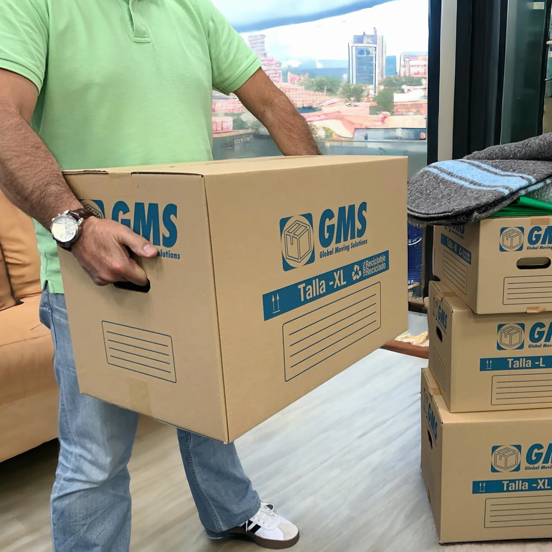 Cajas Cartón Mudanza 50x30x30cm 45L Lote 20 con Burbuja y Precinto Alta Resistencia