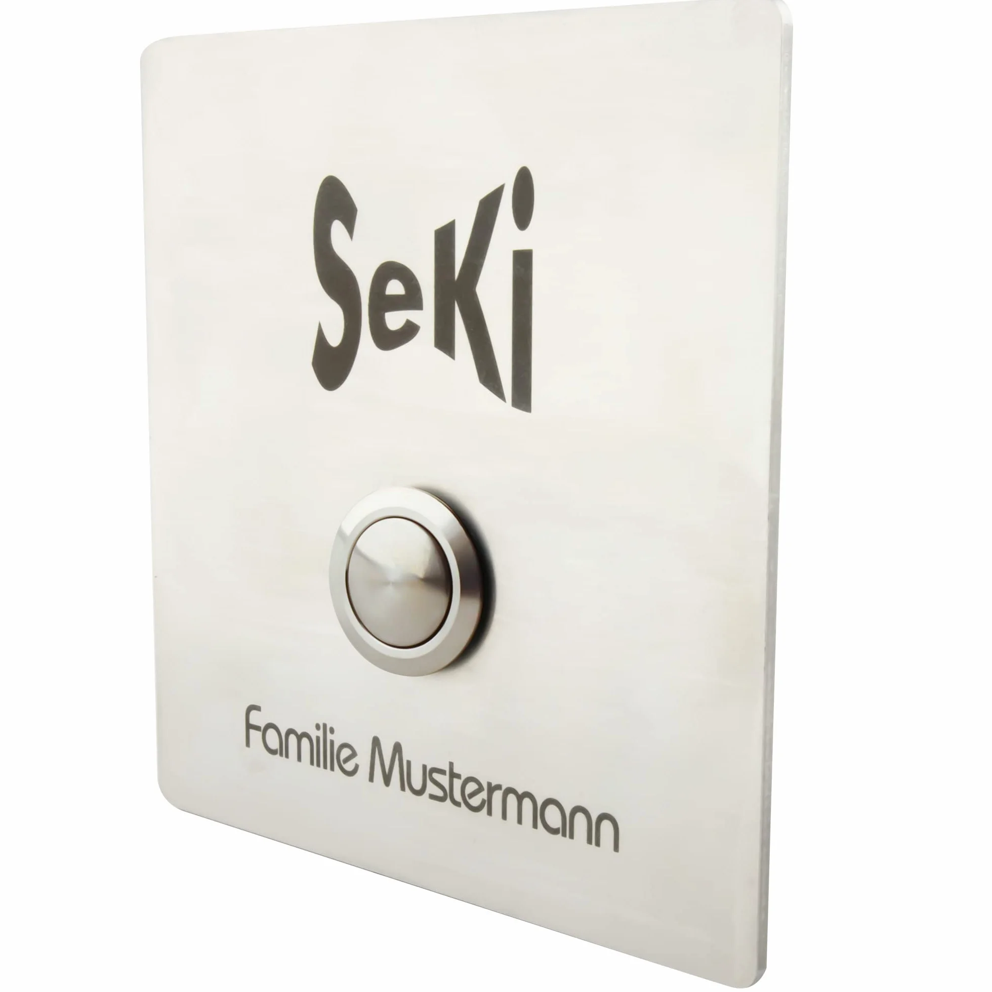 SeKi Pulsador de acero inoxidable, diámetro de 22 mm, forma de cabeza curvada, ojales/conector plano 0,5 x 2,8, conector pulsador de timbre.