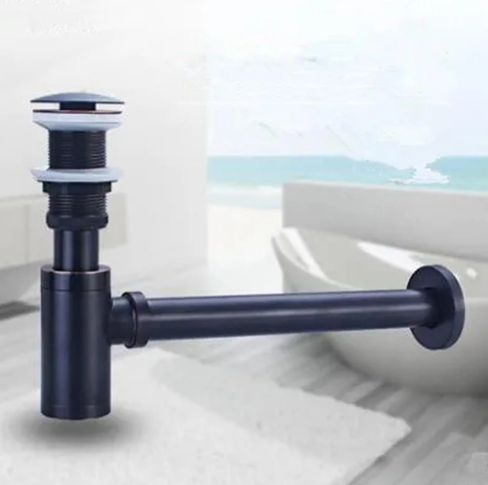 Basin Pop Up Drain Antique Brass Bottle Trap Bathroom Sink Siphon Drains with Kit Para Lavabo De Baño y Lavabo(Color 1)
