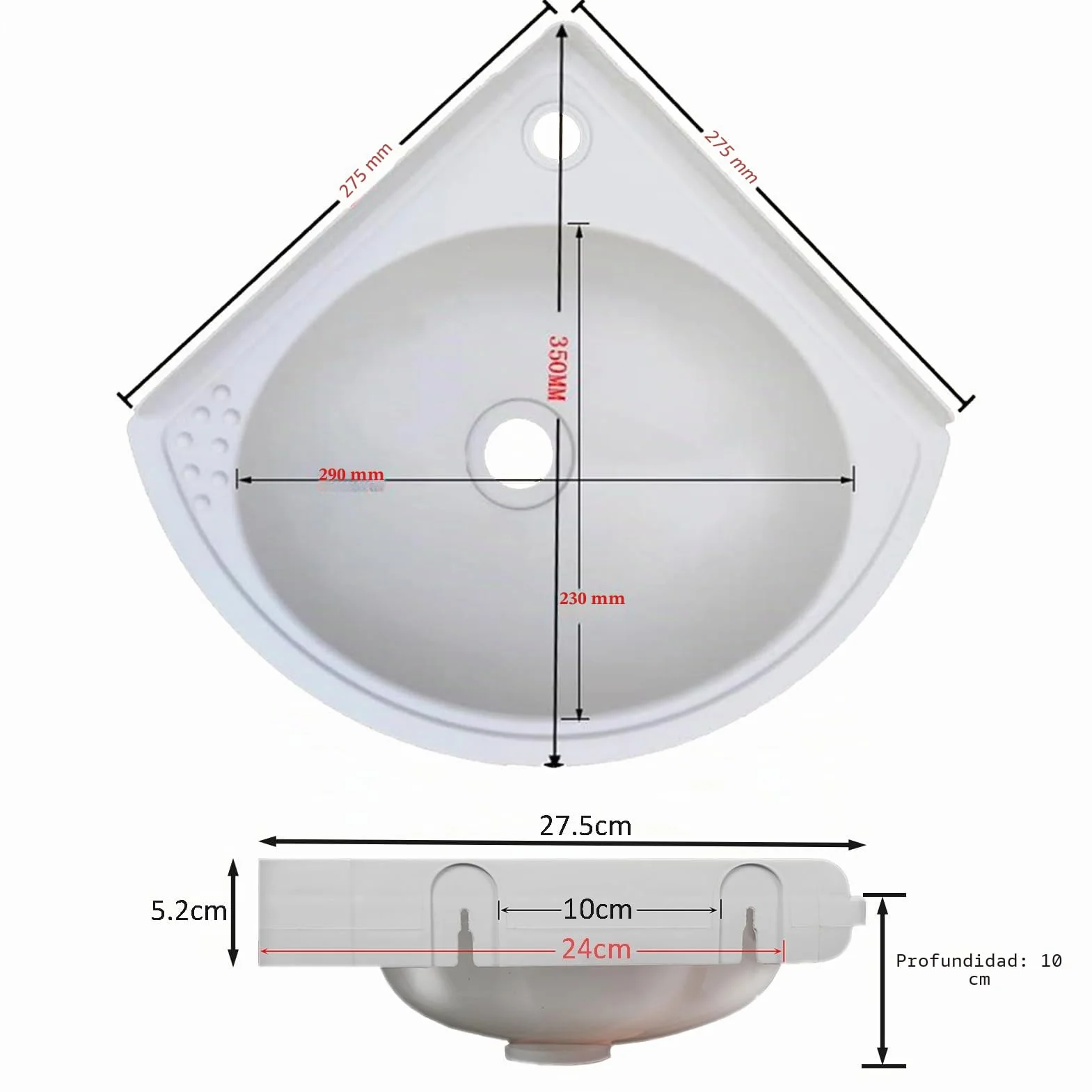 Lavabo de plástico de color, pequeño lavabo de esquina para lavarse las manos, fregadero de pared de plástico, mini lavabo, lavabo para autocaravana, fregadero para jardín, camping, sótano