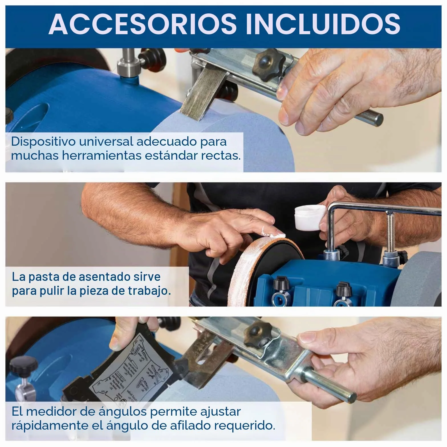 Scheppach TIGER 2500 - Afiladora de piedra mojada, 1 unidad, Azul / Plateado / Negro