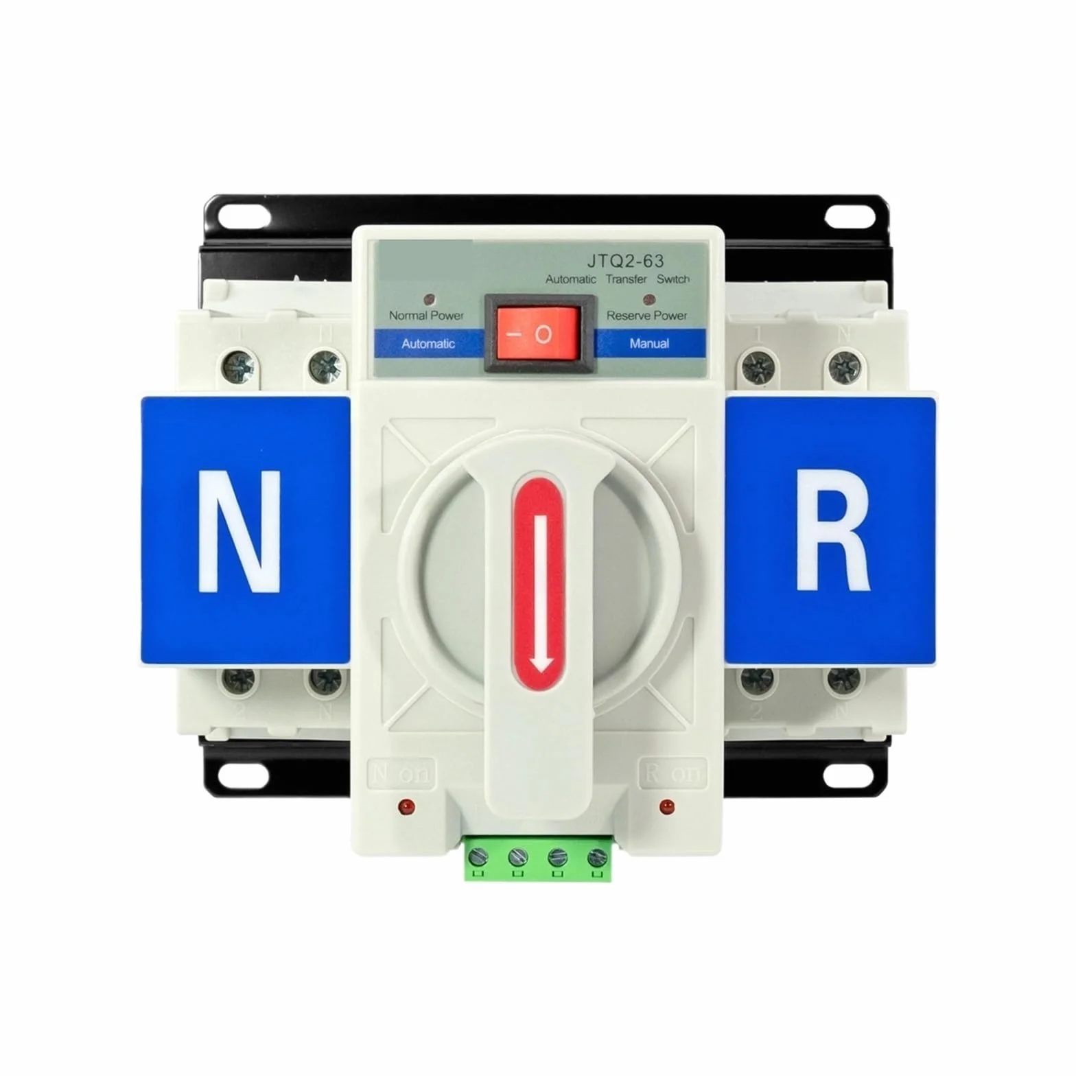 ATS Automatic Transfer Switch 2P 63A 220V 110V 50/60Hz Dual Power Manual Changeover Switch Miniature Circuit Breaker(2P 63A 220V)