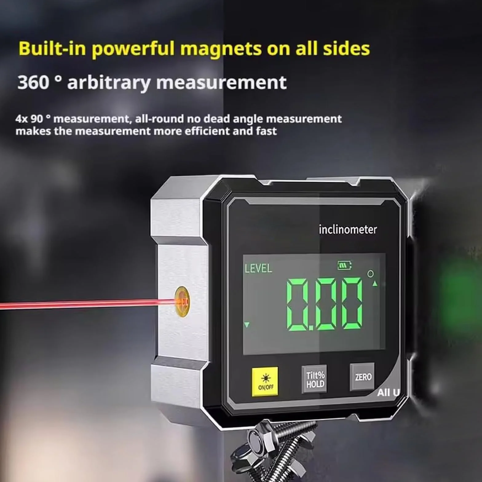 Luminis Precision X1 - Medidor de ángulo digital con medidor de ángulo digital magnético de 4 lados, pantalla LCD para carpintería