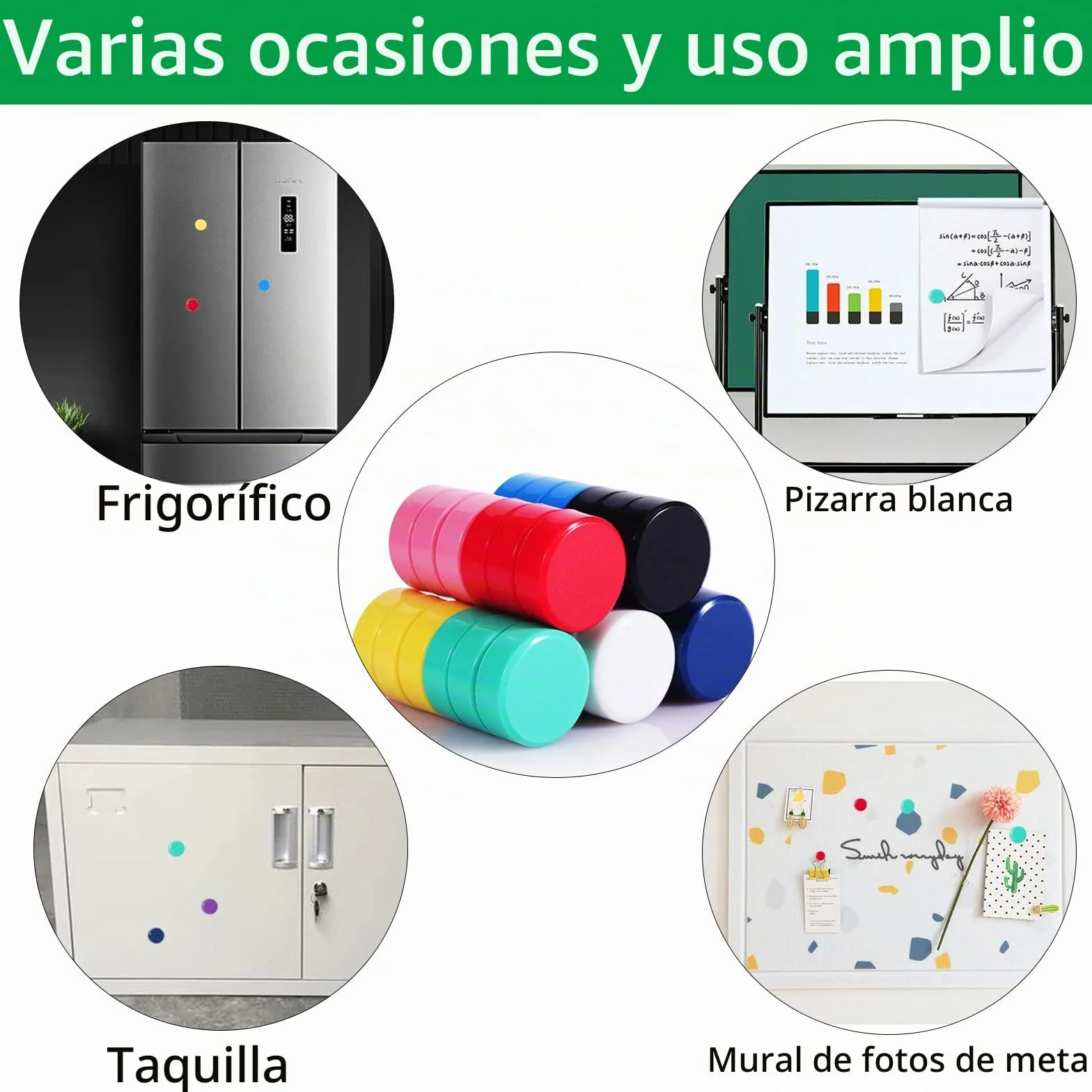 Imanes Nevera y Pizarra Magnética, 20 Piezas 10 Colores, Mini Imanes Redondos