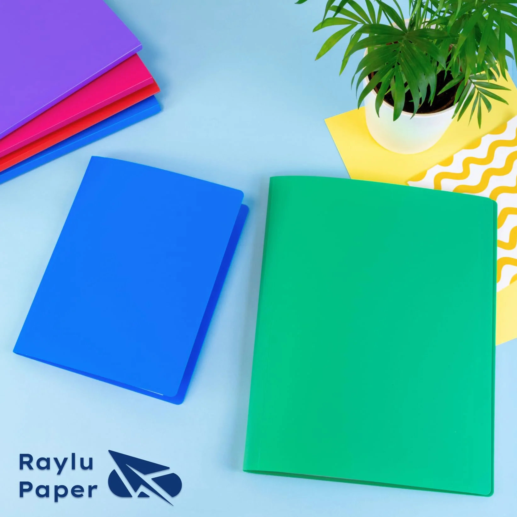 Carpeta con Fundas Transparentes Tamaño A5, Polipropileno Biodegradable, 20 Fundas, Azul