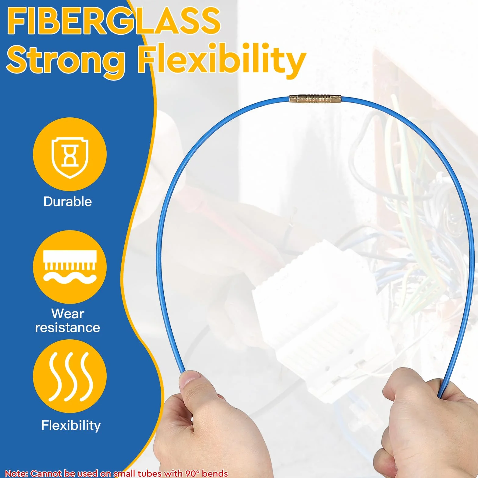 EFUTURETIME 10 x Guia Pasacables Profesional 33cm (Ø 4mm) Aguja Flexible de Fibra de Vidrio, Guia Cable Puller con Accesorios