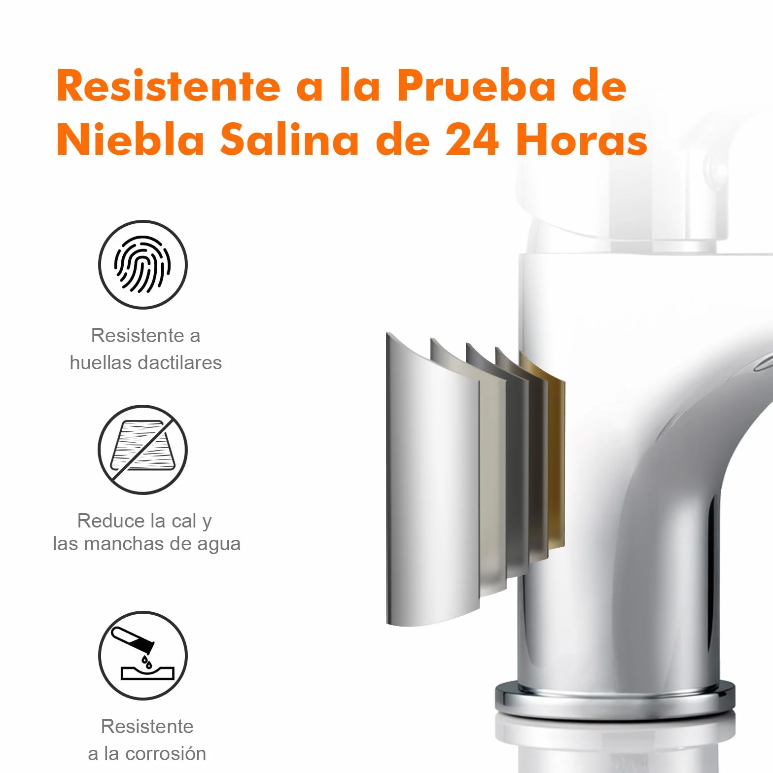 GRIFEMA Grifo Lavabo Monomando para Baño, Latón Cromado Resistente, Agua Fría y Caliente, Cartucho Cerámico Silencioso, Instalación Fácil, Altura de Salida 74 mm, G11003