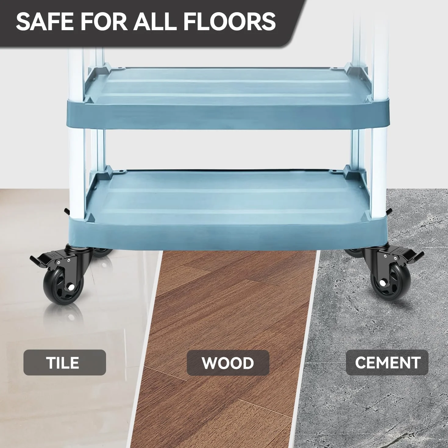 Ruedas para Muebles con Perno M10x1,5x30mm, 75MM Ruedas Giratorias con Freno, Ruedas Pivotantes 360 Grado que No Dejan Marcas, 4 Ruedas Transporte de Doble Rodamiento Capacidad 400KG